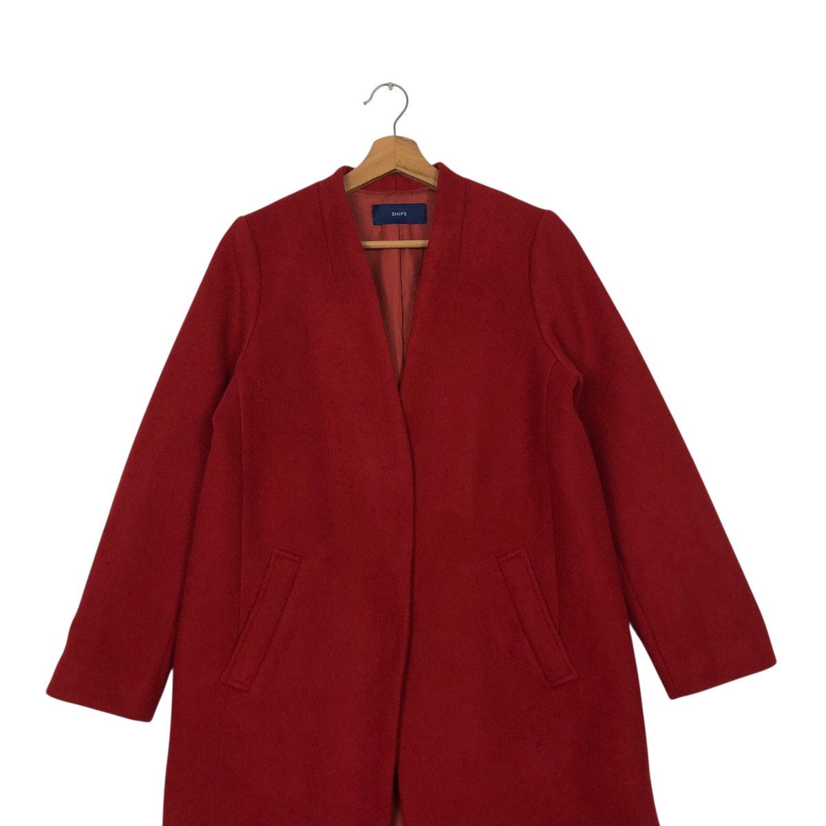 Japanese Brand 📌Rich Red Vintage Long Wool Jacket Ships Issey Miyake Size M / US 6-8 / IT 42-44 - 5 Thumbnail