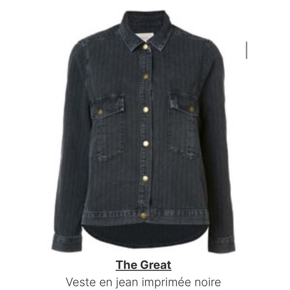 THE GREAT The Great Washed Black Denim Long Sleeve Shirt Size 0 Size XS / US 0-2 / IT 36-38 - 8 Thumbnail