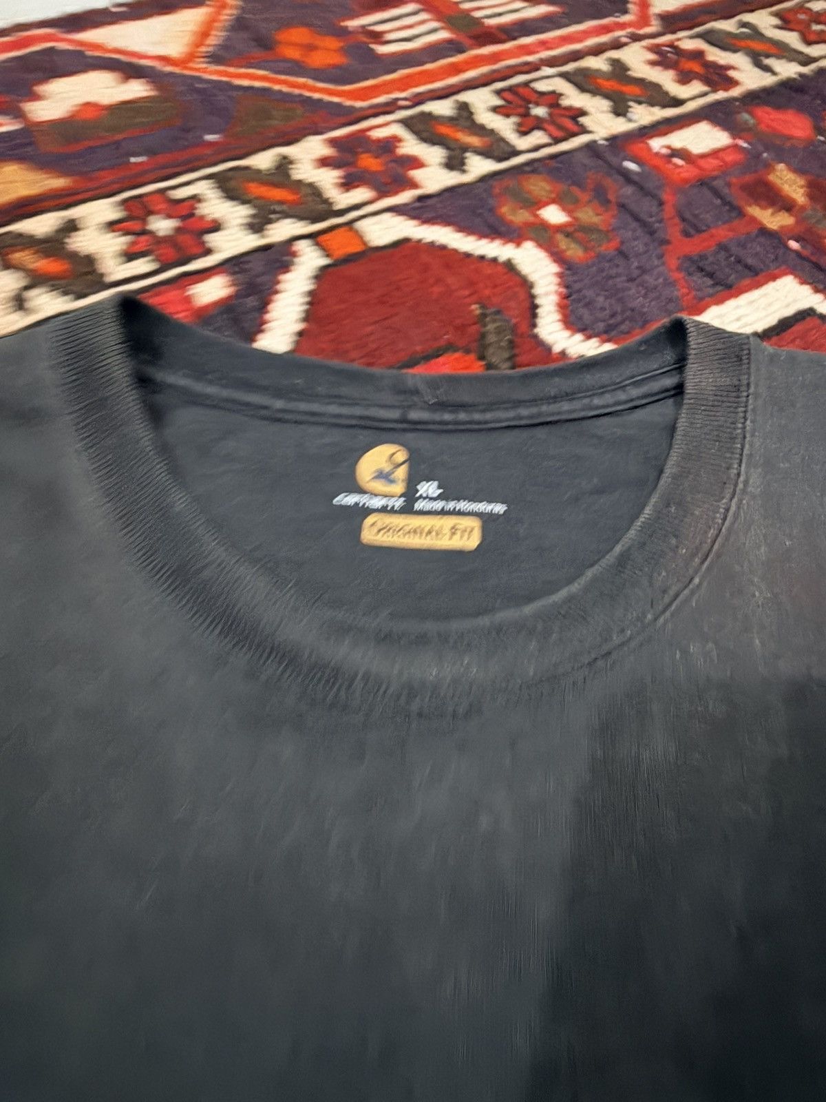 Carhartt Vintage Sunfaded Carhartt Workwear Single Pocket Tshirt Size US XL / EU 56 / 4 - 3 Thumbnail