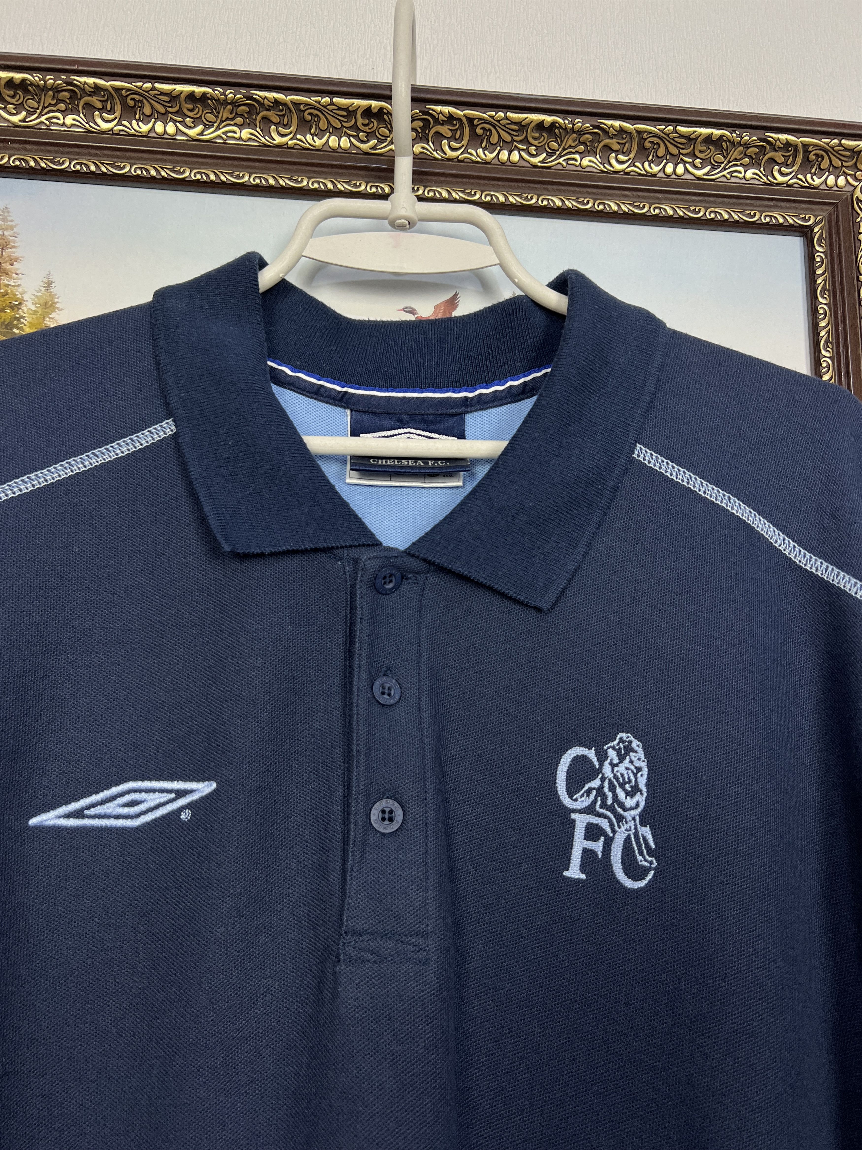 Umbro Vintage Chelsea Football Polo Shirt Soccer Train Jersey Size US XXL / EU 58 / 5 - 3 Thumbnail