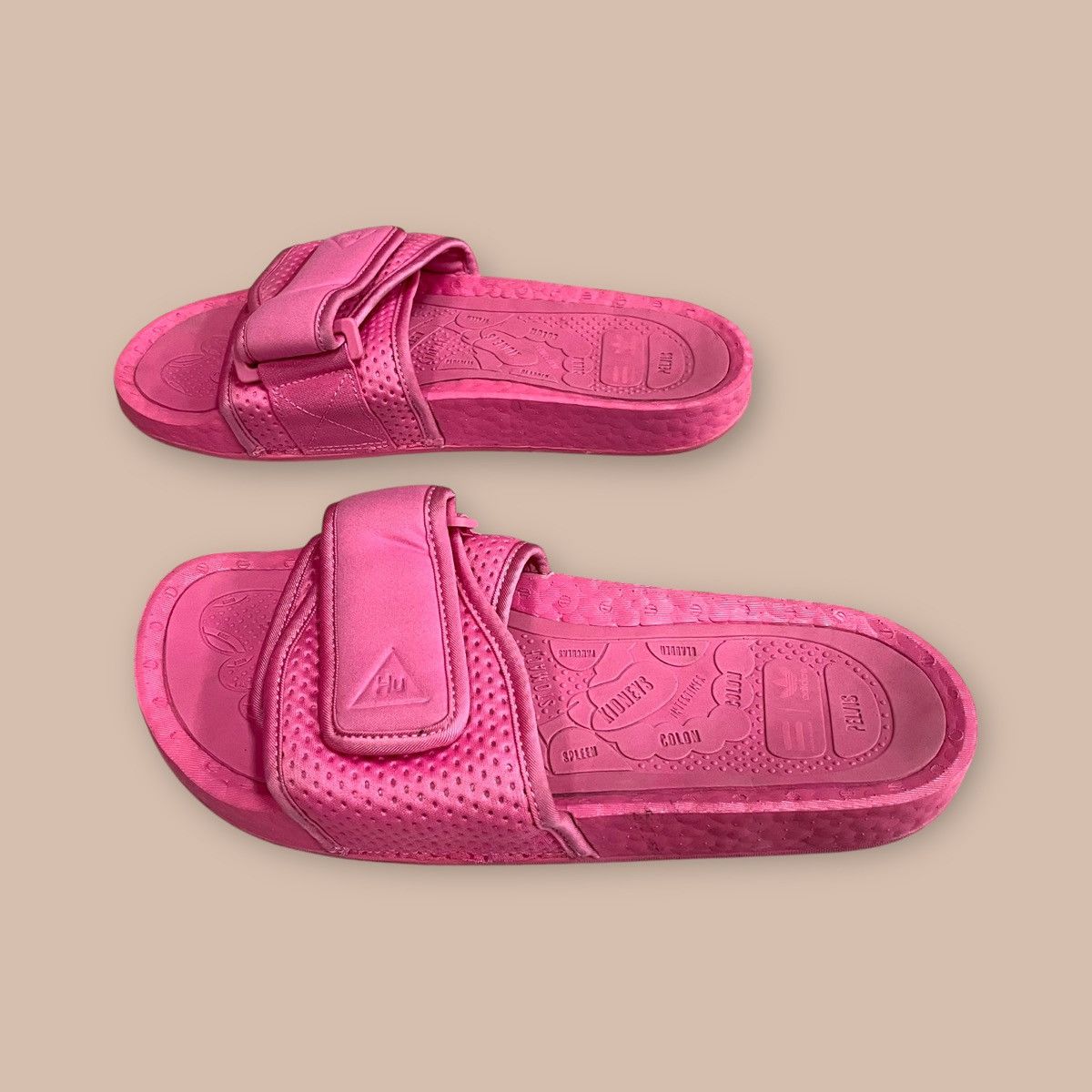 Adidas × Pharrell Adidas Pharrell Williams Pink Chancletas HU Slides Size US 6 / EU 39 - 2 Thumbnail