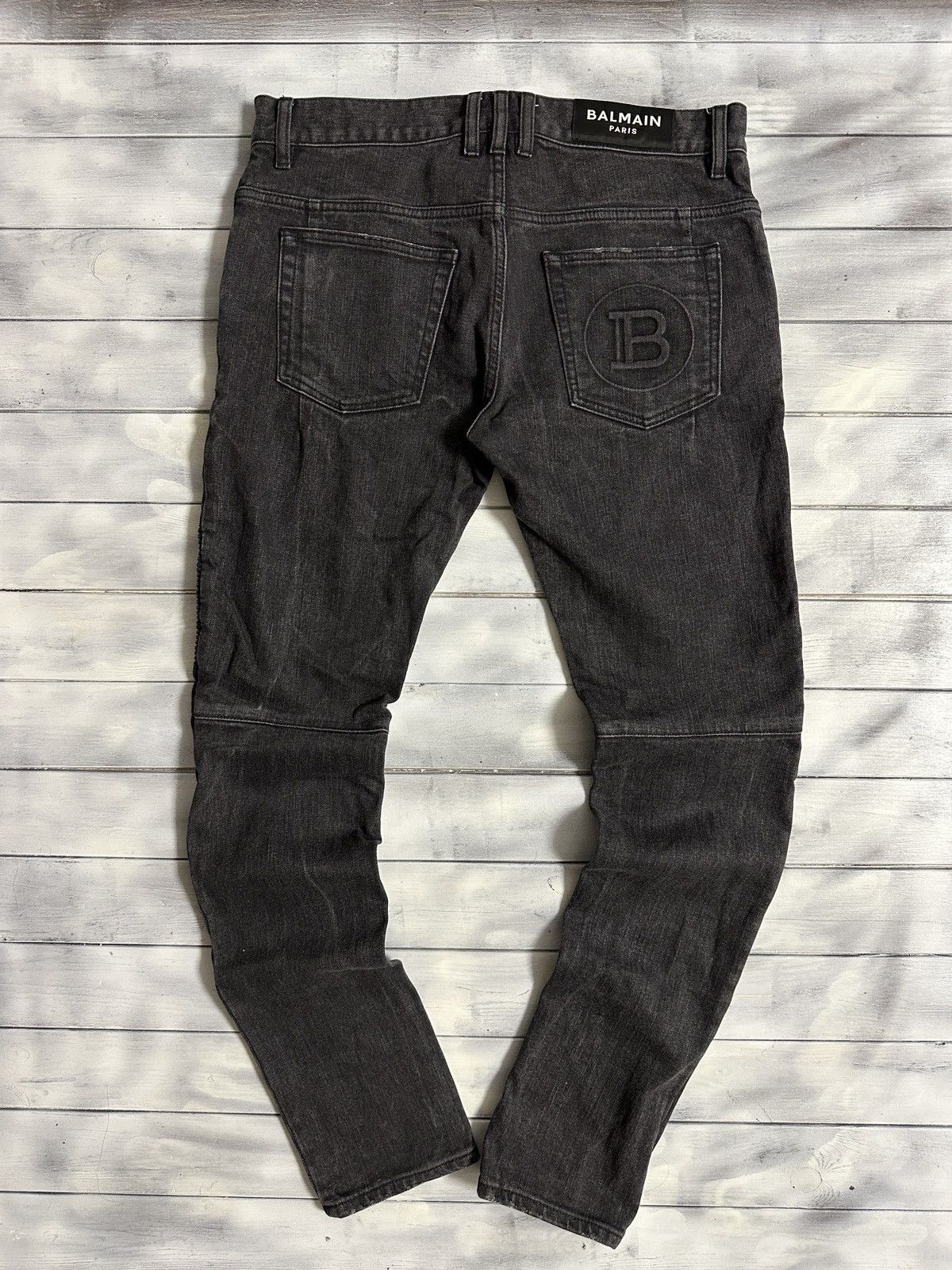 Balmain Rare Luxury Balmain Moto Biker Denim Jeans Made in Japan Size US 32 / EU 48 - 1 Thumbnail