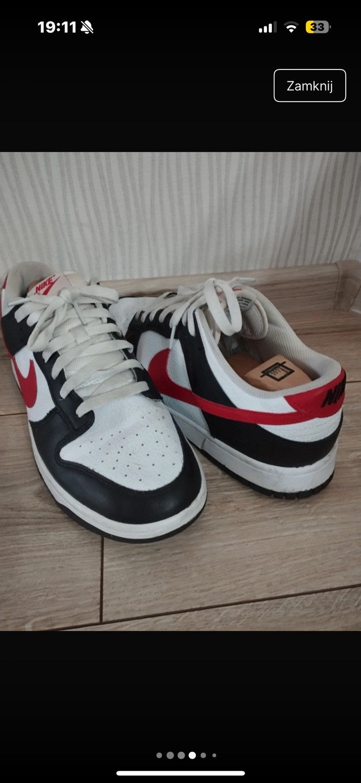 Nike Nike Dunk Low Retro Red Swoosh Panda size 44,5 Size US 10.5 / EU 43-44 - 4 Thumbnail