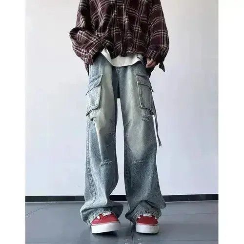 Japanese Brand Ripped Holes Cargo jeans Size US 32 / EU 48 - 6 Thumbnail