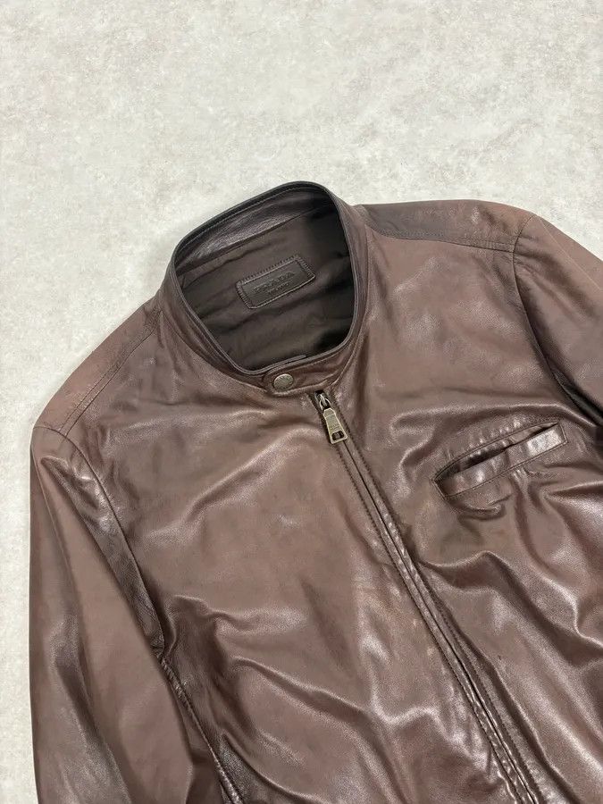 Prada AW2011 Prada Biker Brown Minimalist Leather Jacket Size US M / EU 48-50 / 2 - 5 Thumbnail
