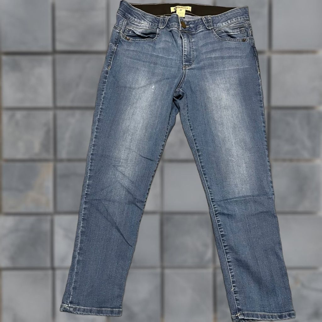Vintage Democracy Jeans Womens Cropped Stretch Blue Denim Pants 14 (34x25) Plus Blue Denim Pants Womens Mens? Size 38" / US 16 / IT 52 - 1 Thumbnail