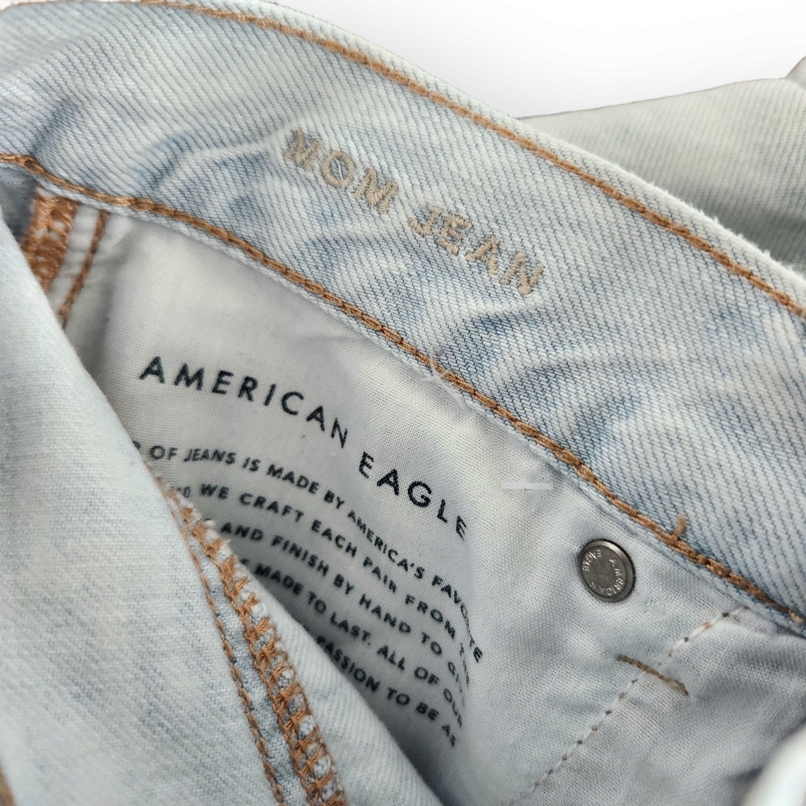 I.N.C American Eagle Light Wash Ripped High Waisted Mom Jeans 4 Size 27" / US 4 / IT 40 - 9 Thumbnail