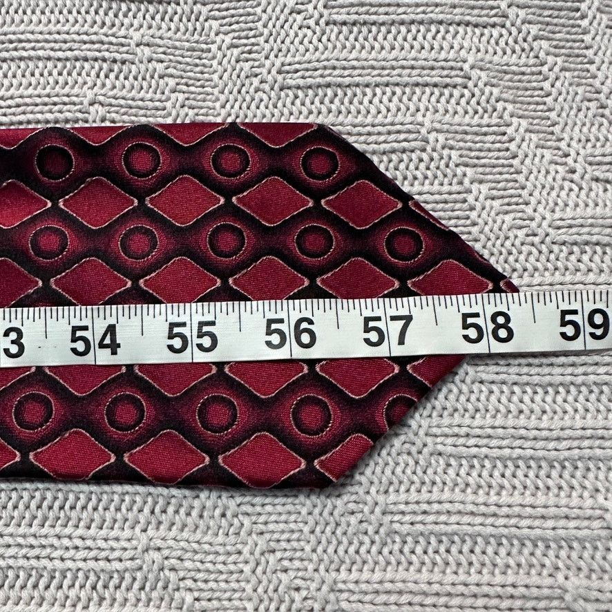 Hugo Boss Hugo Boss maroon red abstract print silk tie Size ONE SIZE - 4 Thumbnail
