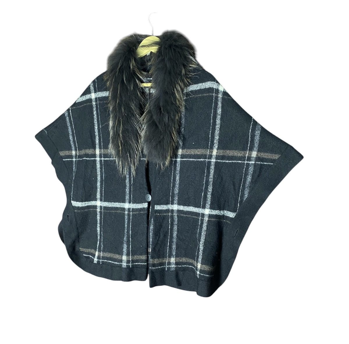 Comme Ca Ism × Japanese Brand Vintage Comme Ca Du Mode Fur Poncho Shawl Cape Size ONE SIZE - 2 Thumbnail