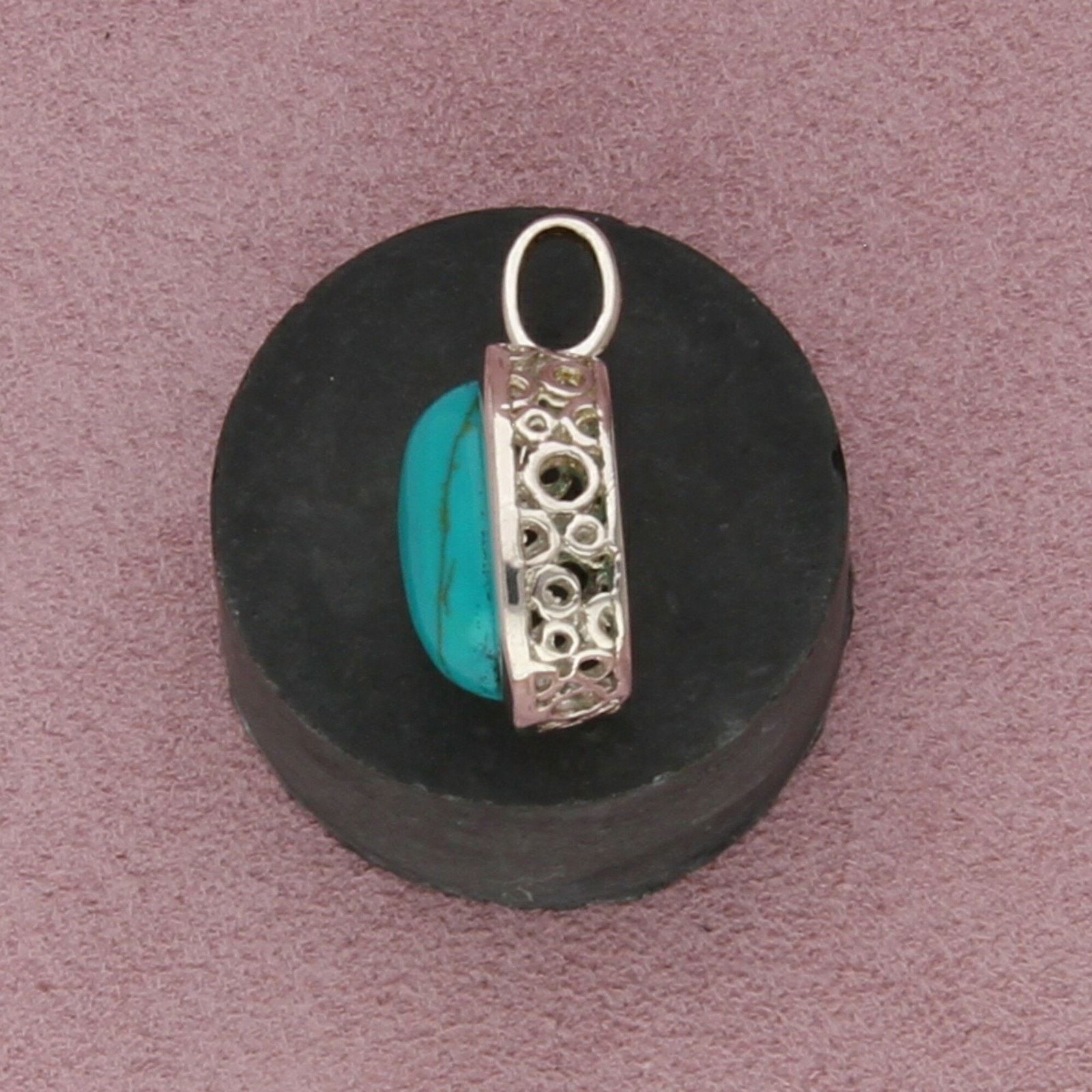 Sterling Silver sterling silver bezel-set turquoise pendant Size ONE SIZE - 2 Thumbnail