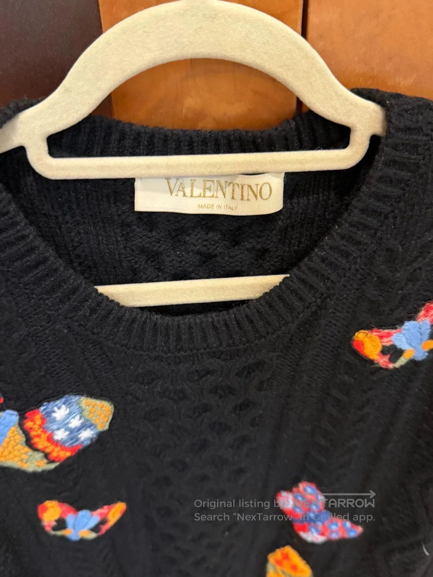 Valentino Valentino Butterfly Embroidered Sweater L. Size US L / EU 52-54 / 3 - 2 Thumbnail