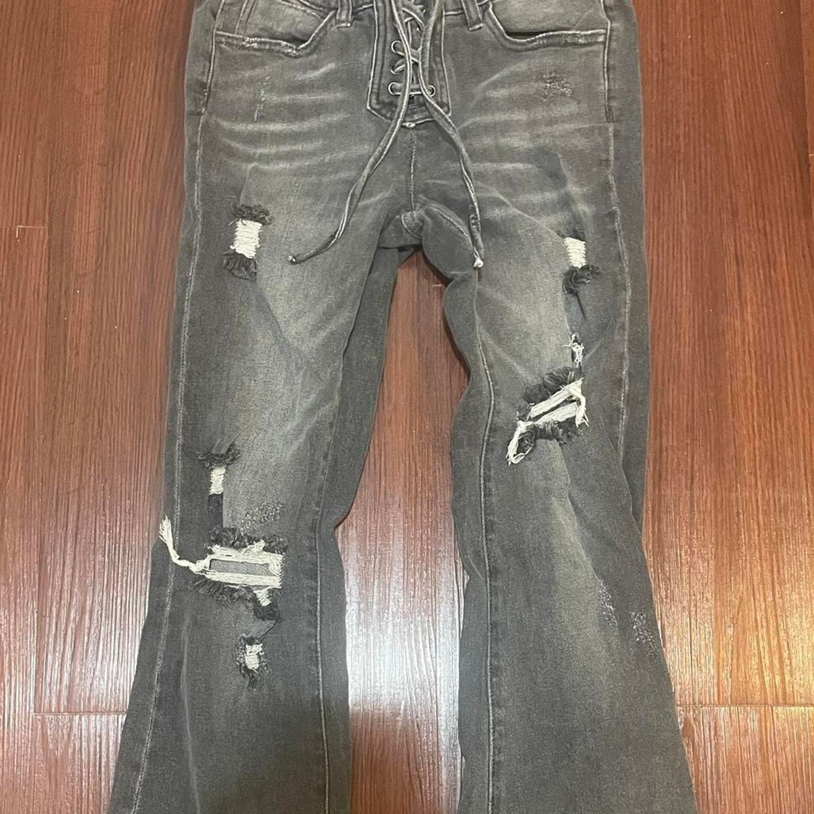 Fashion Nova Fashion nova black distressed flare Size 25" / US 0 / IT 36 - 3 Thumbnail