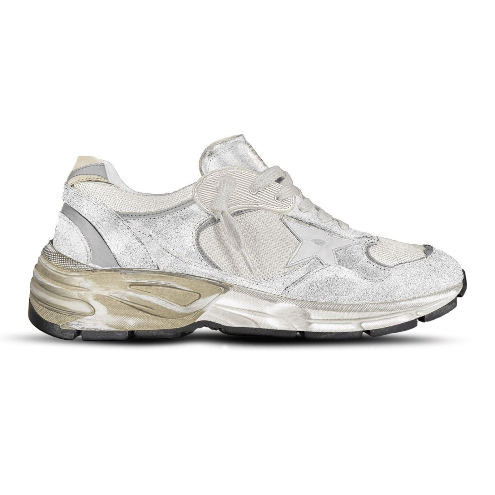 GOLDEN GOOSE Dad-Star Women's White/Silver Sneakers New (Wom