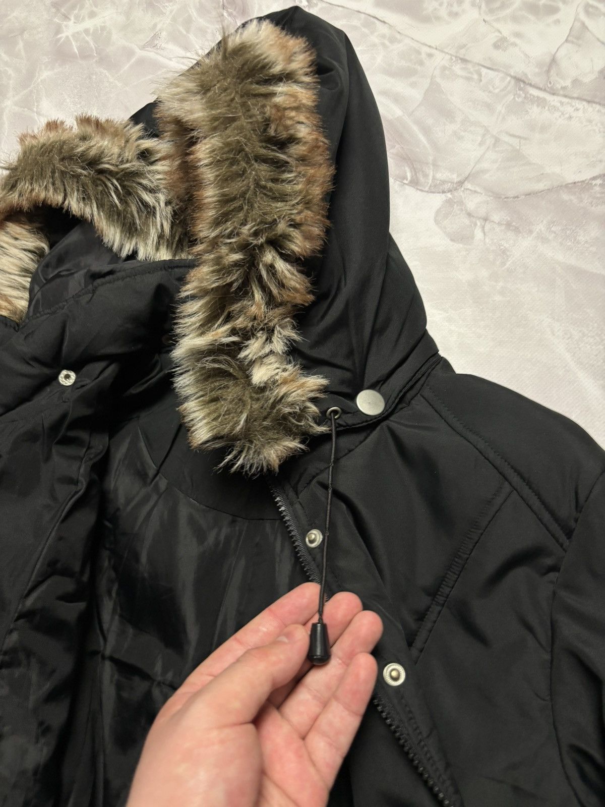 Other Womens VTG Y2K Cropped Bomber Jacket Faux Fur Babydoll Black Size S / US 4 / IT 40 - 9 Thumbnail