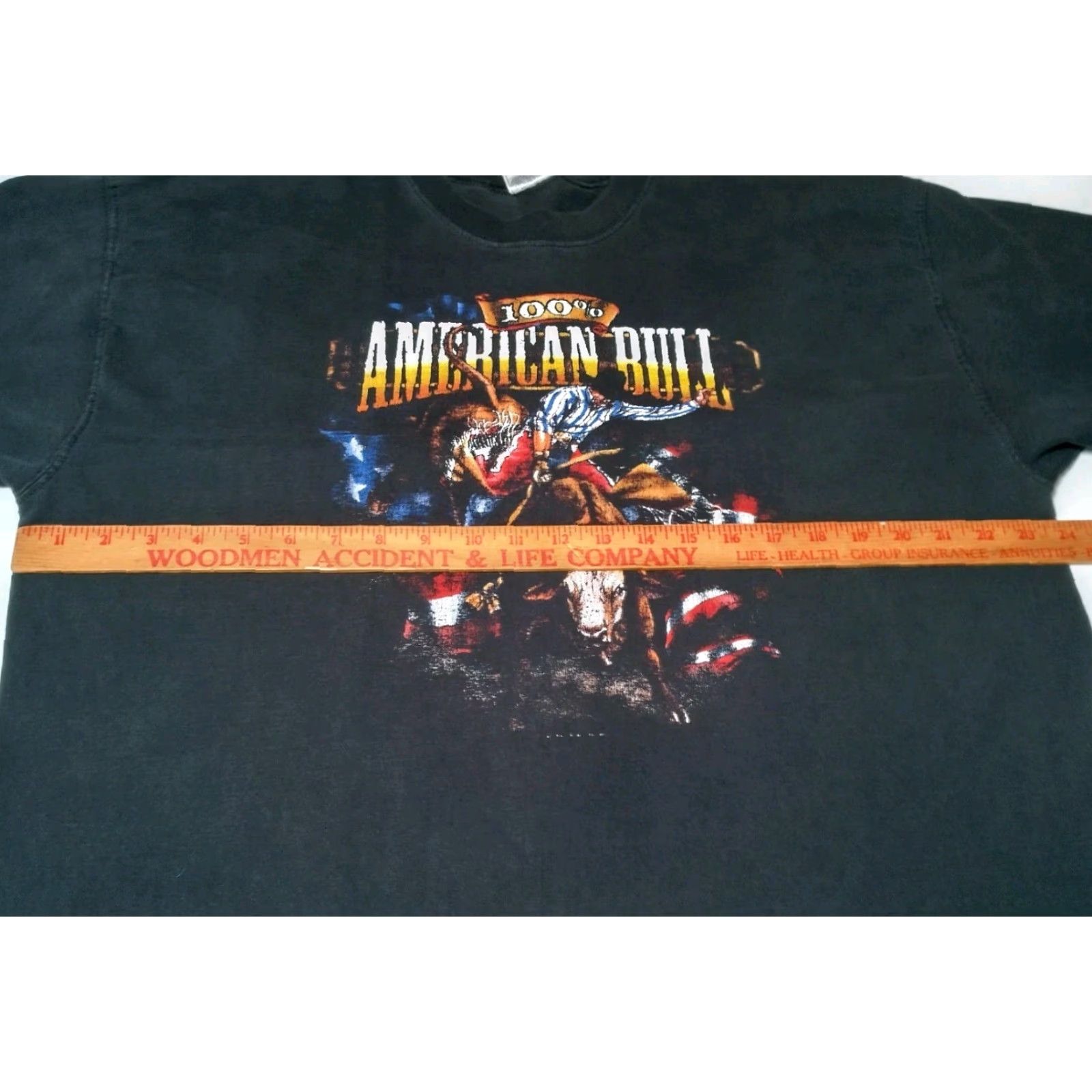 Fruit Of The Loom American Bull Rider Shirt Men XL Black Short Sleeve Rodeo Cowboy Western Size US XL / EU 56 / 4 - 6 Thumbnail