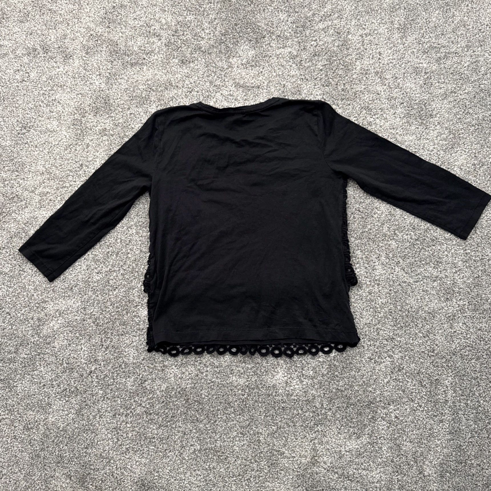 J.Crew J.CREW Top Small Eyelet Cutout Lace Blouse 3/4 Sleeve Black S Women Casual Office 60s Bohemian Classic Romantic Size S / US 4 / IT 40 - 8 Thumbnail