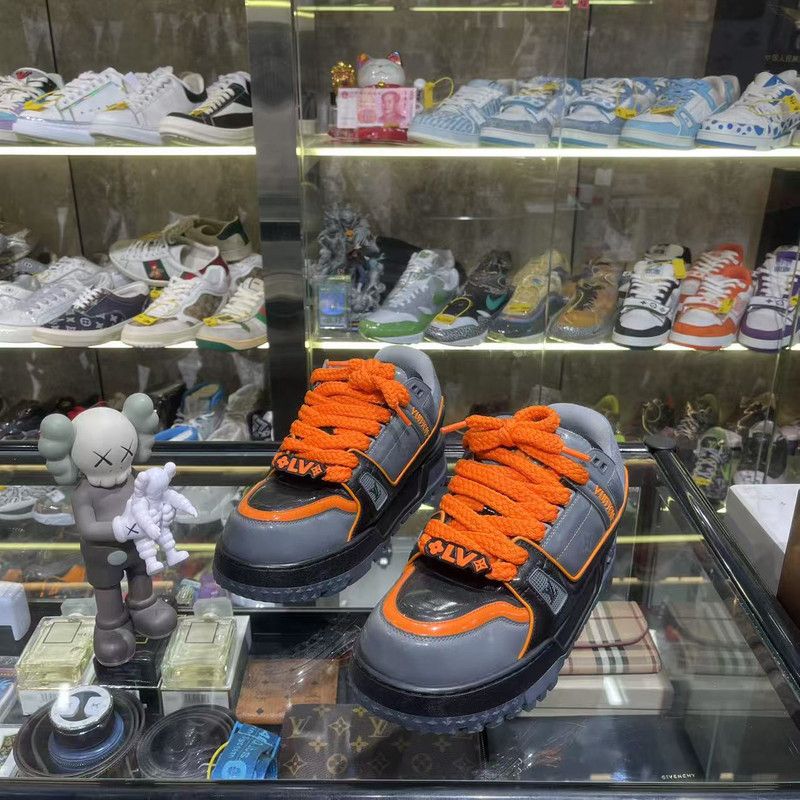 Louis Vuitton Louis Vuitton Trainer Maxi Low Sneakers in Gray Orange 0079 Size US 9.5 / EU 42-43 - 1 Thumbnail