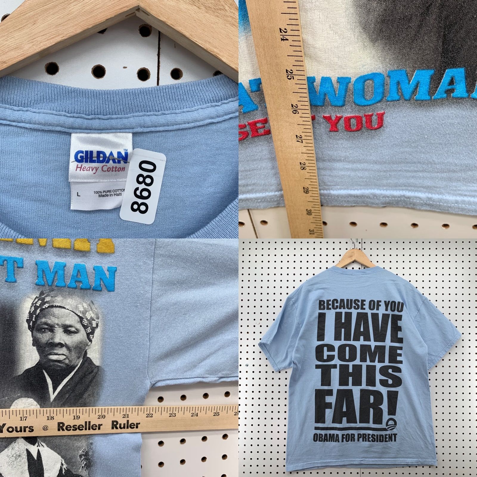 Gildan Barack Obama President Shirt Large Blue AOP All Over Print Mens 2008 22x30 Size US L / EU 52-54 / 3 - 8 Thumbnail