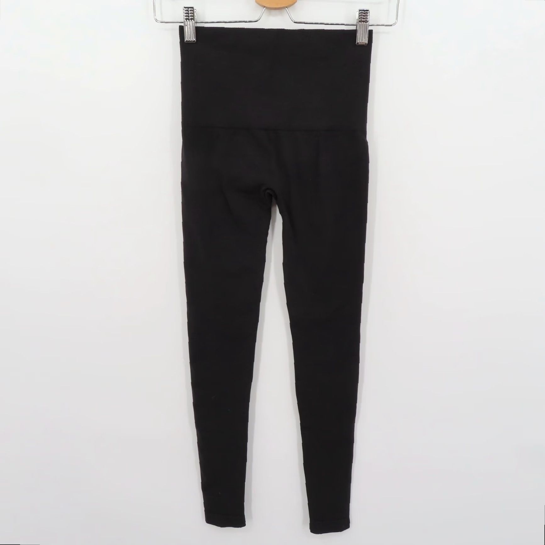 Spanx VINTAGE Assets Spanx Women Small Solid Black High Waist Leggings Pull On Casual Pants Size 28" / US 6 / IT 42 - 6 Thumbnail