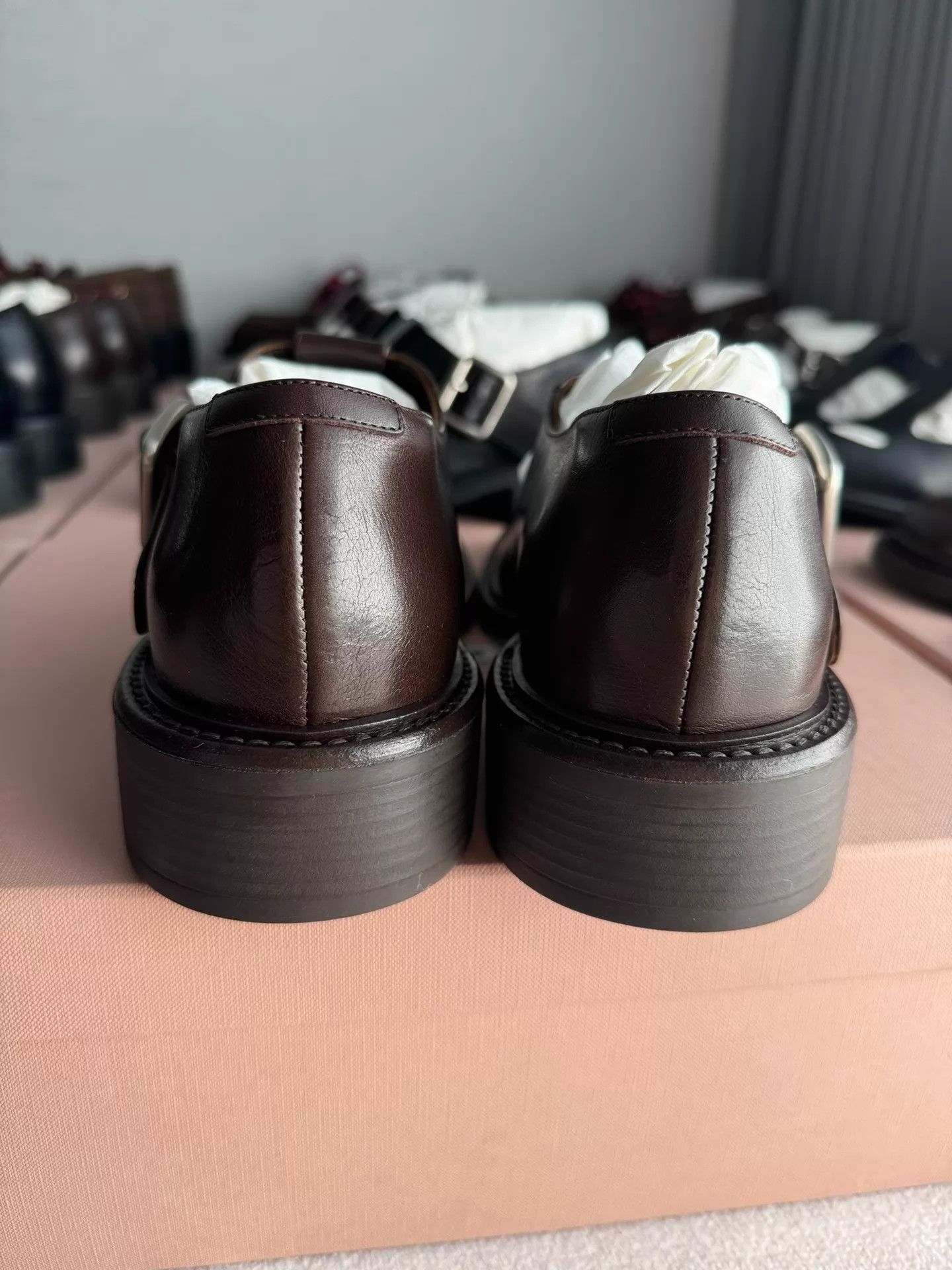 Miu Miu MIU MIU Mary Jane T-strap leather shoes brown 36 Size US 5.5 / IT 35.5 - 3 Thumbnail