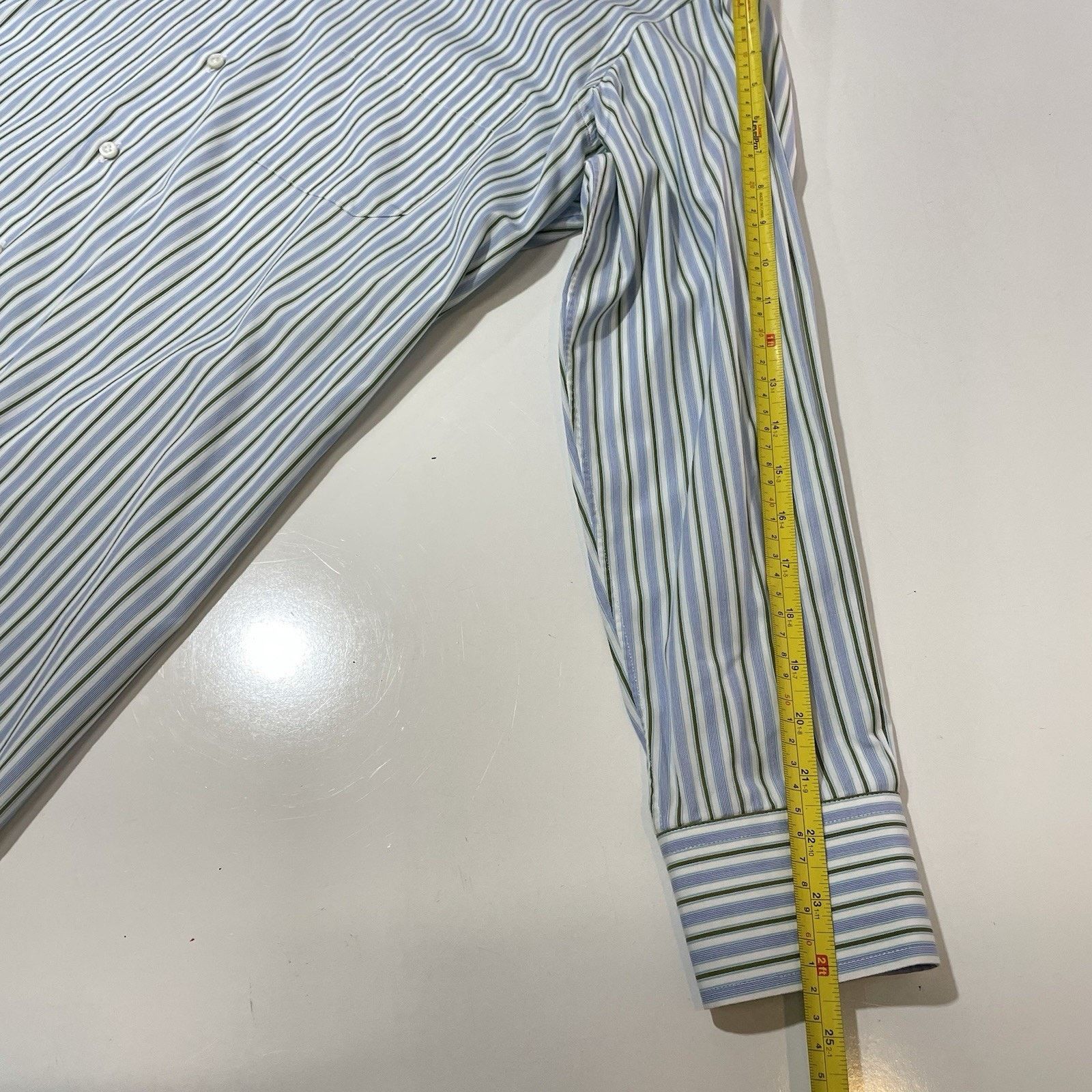 Barba Napoli Luciano Barbera Napoli Dress Shirt Men’s 16 41 Blue Green Size US L / EU 52-54 / 3 - 6 Thumbnail