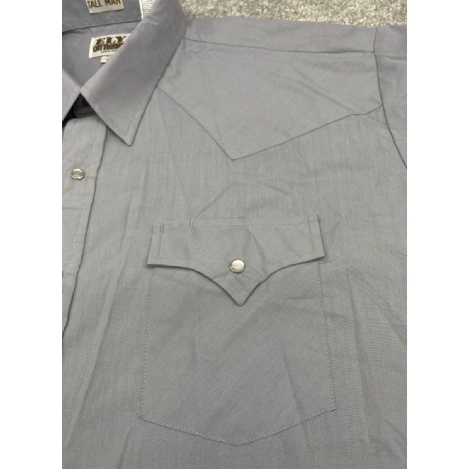Vintage VINTAGE Ely Cattleman Western Shirt Mens 18 Tall Gray Short Sleeve Pearl Snaps 5570 Size US XXL / EU 58 / 5 - 3 Thumbnail