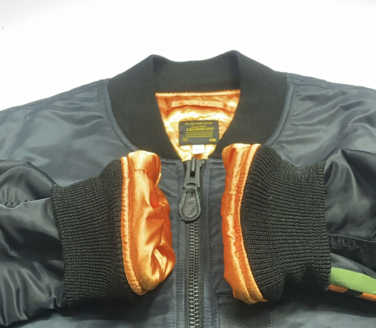 Bape A Bathing Ape (BAPE) Shark MA-1 jacket in black nylon Size US L / EU 52-54 / 3 - 8 Thumbnail