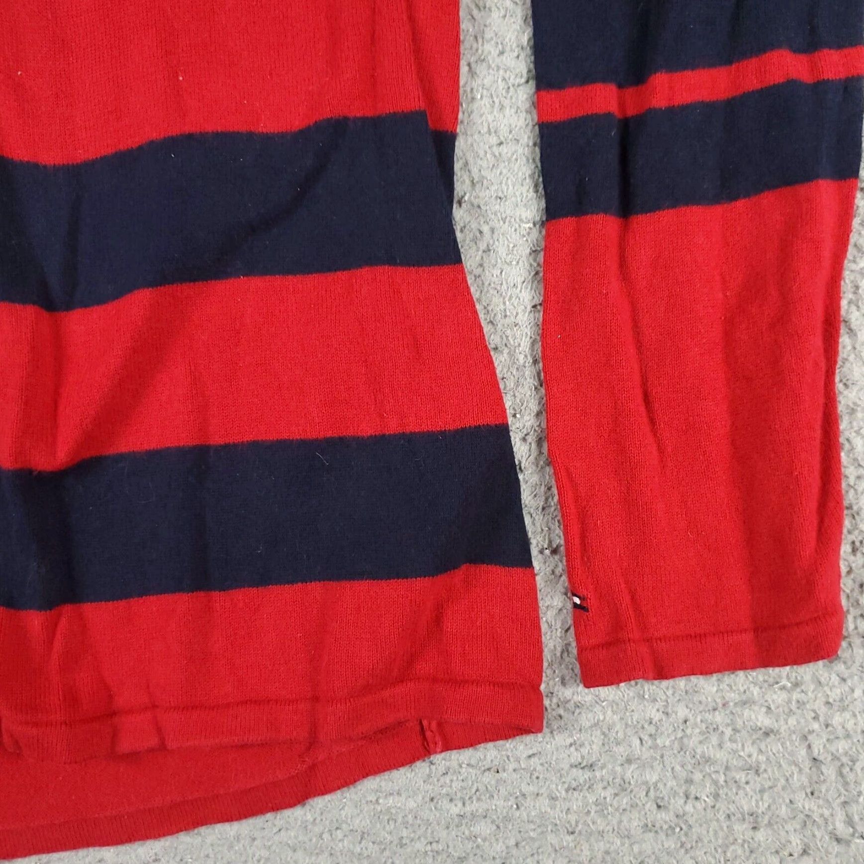 Tommy Hilfiger Tommy Hilfiger Long Sleeve Striped Pullover T-Shirt Women's Medium Red Cotton Crew Neck Size M / US 6-8 / IT 42-44 - 4 Thumbnail