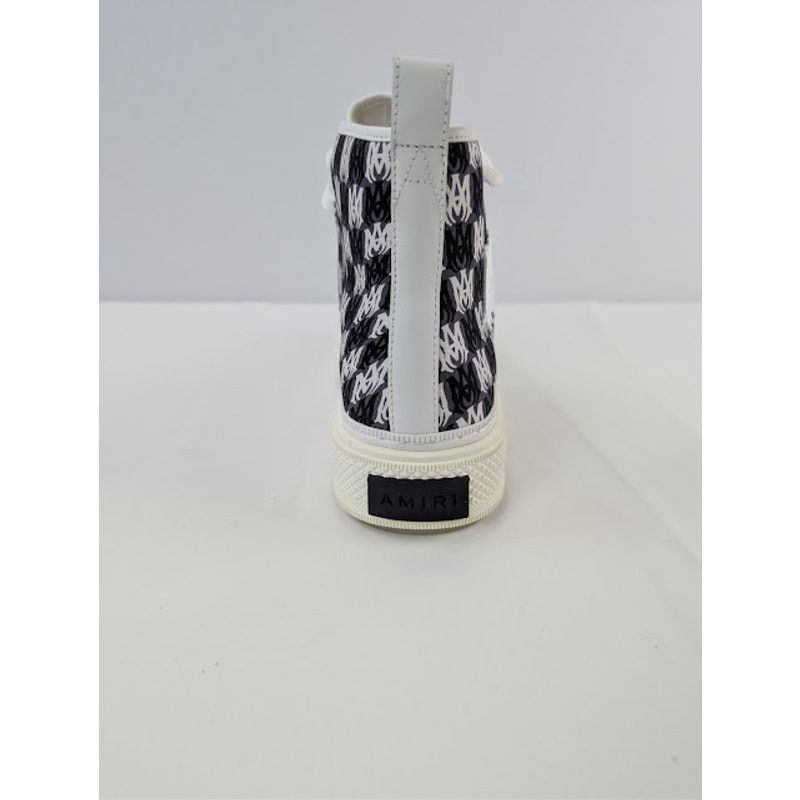 Amiri o1rshd1 Court Hi Allover Logo Sneakers in Black / White Size US 12 / EU 45 - 16 Thumbnail