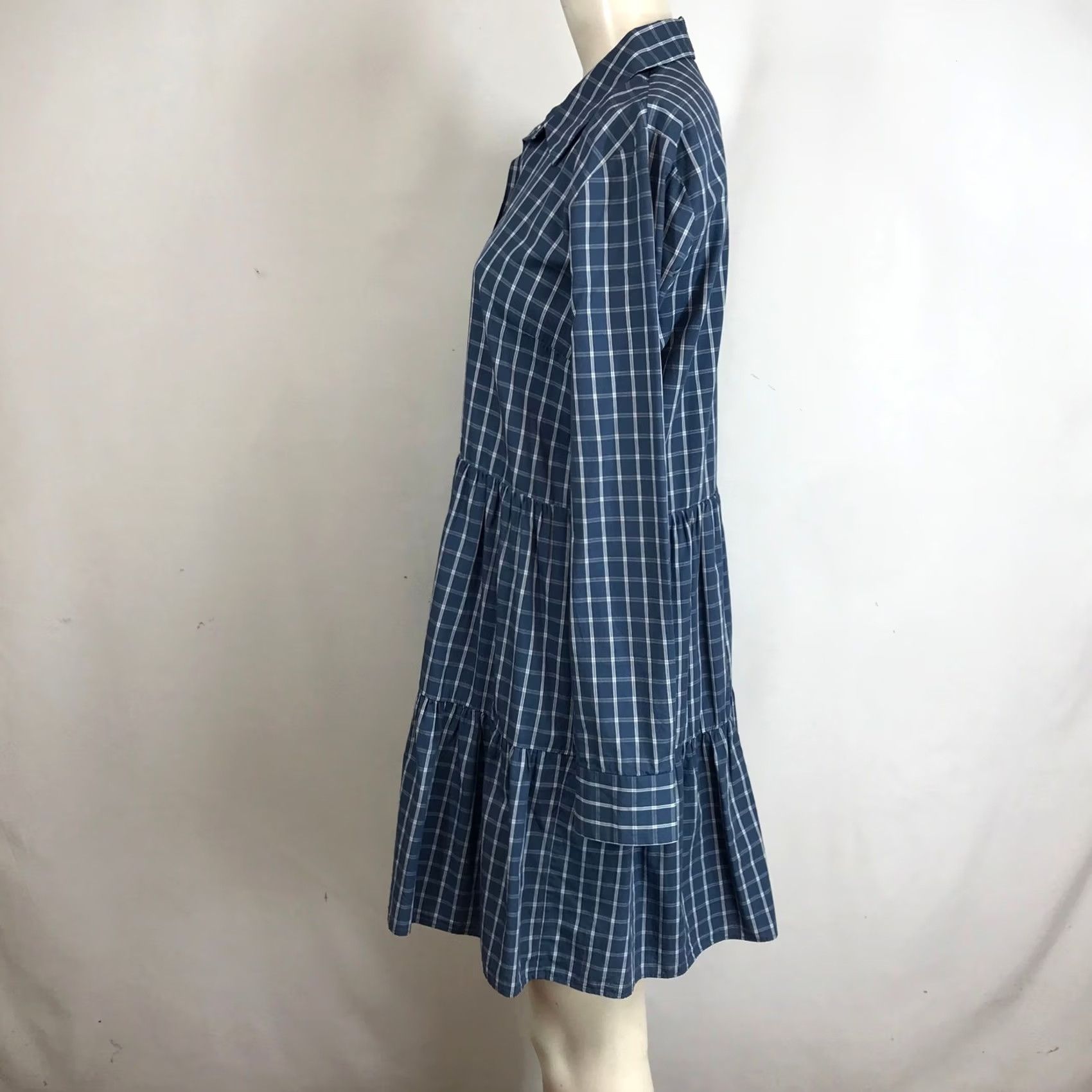 Veronica Beard Veronica Beard Jeans Plaid Shirt Dress Blue Midi Button Front Collared Long Sleeve Women S Health-Vibe? (No, must not add). Size S / US 4 / IT 40 - 6 Thumbnail