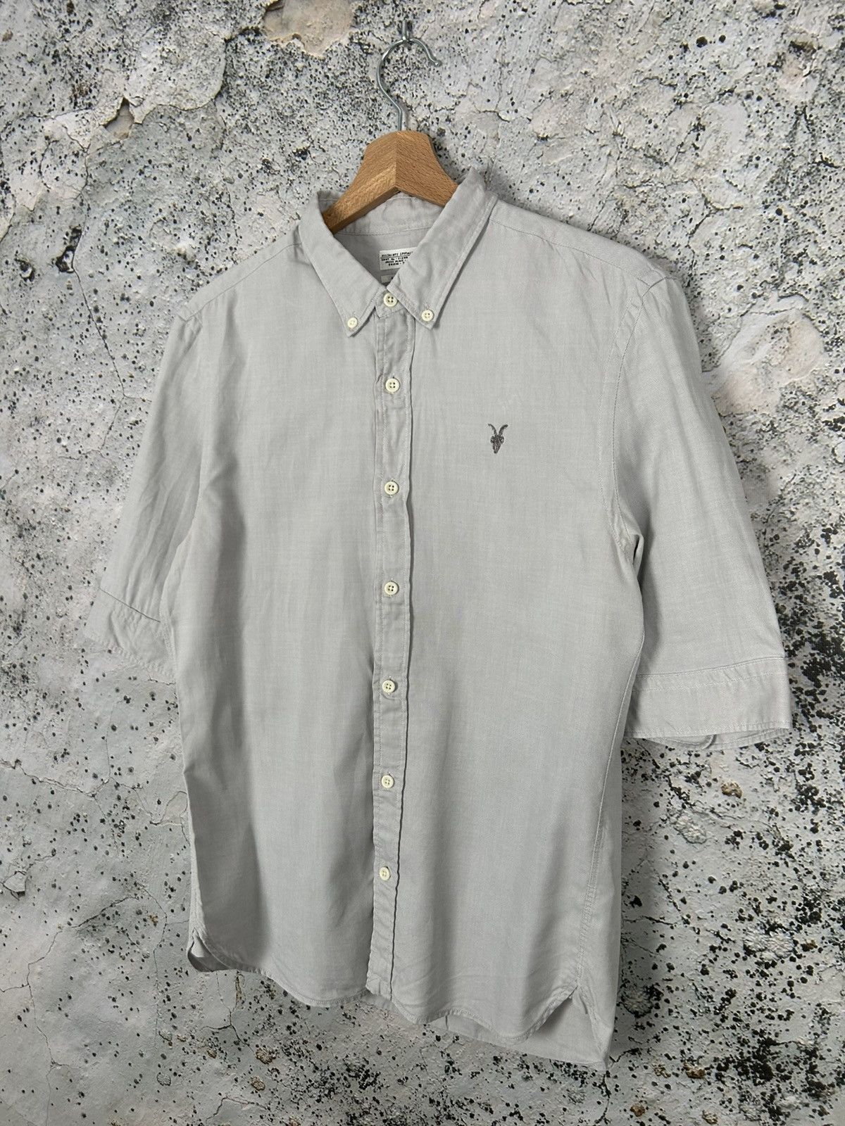 Allsaints Allsaints Designer Grey Short Sleeve Shirt Streetwear Punk Size US S / EU 44-46 / 1 - 2 Thumbnail