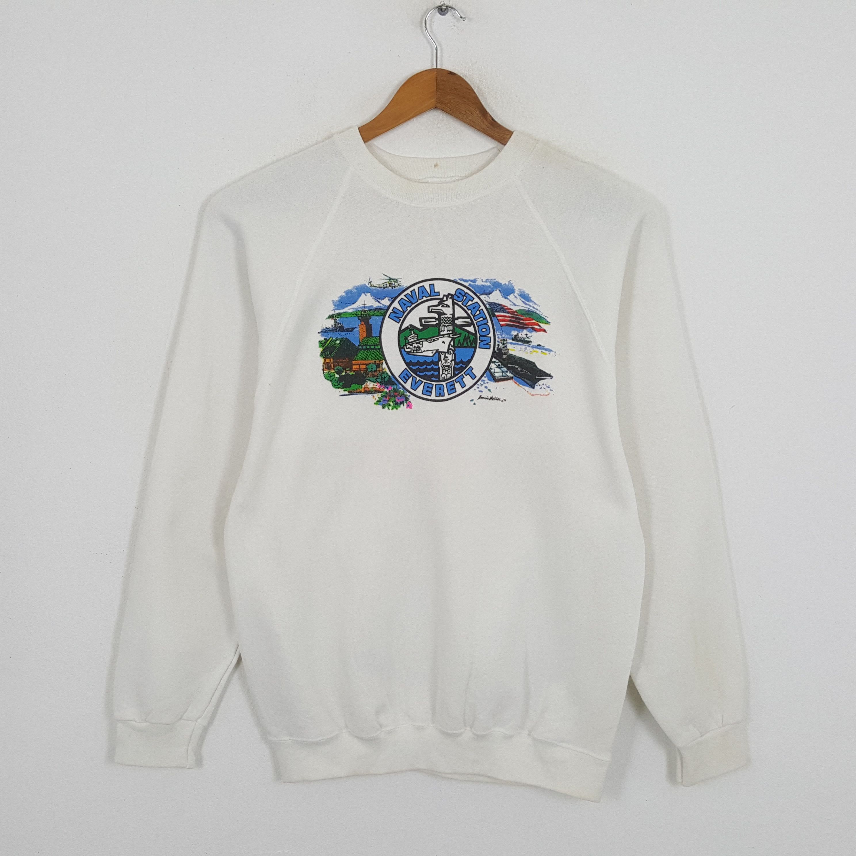Naval Clothing Factory × Vintage Vintage NAVAL STATION EVERETT Streetwear Promo Sweatshirts Size US M / EU 48-50 / 2 - 1 Thumbnail