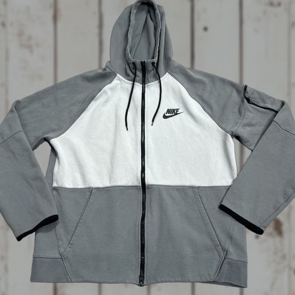 Nike Nike Hoodie Mens Large Gray Color Block Full Zip Sportswear Pockets Sweatshirt Size US L / EU 52-54 / 3 - 1 Thumbnail