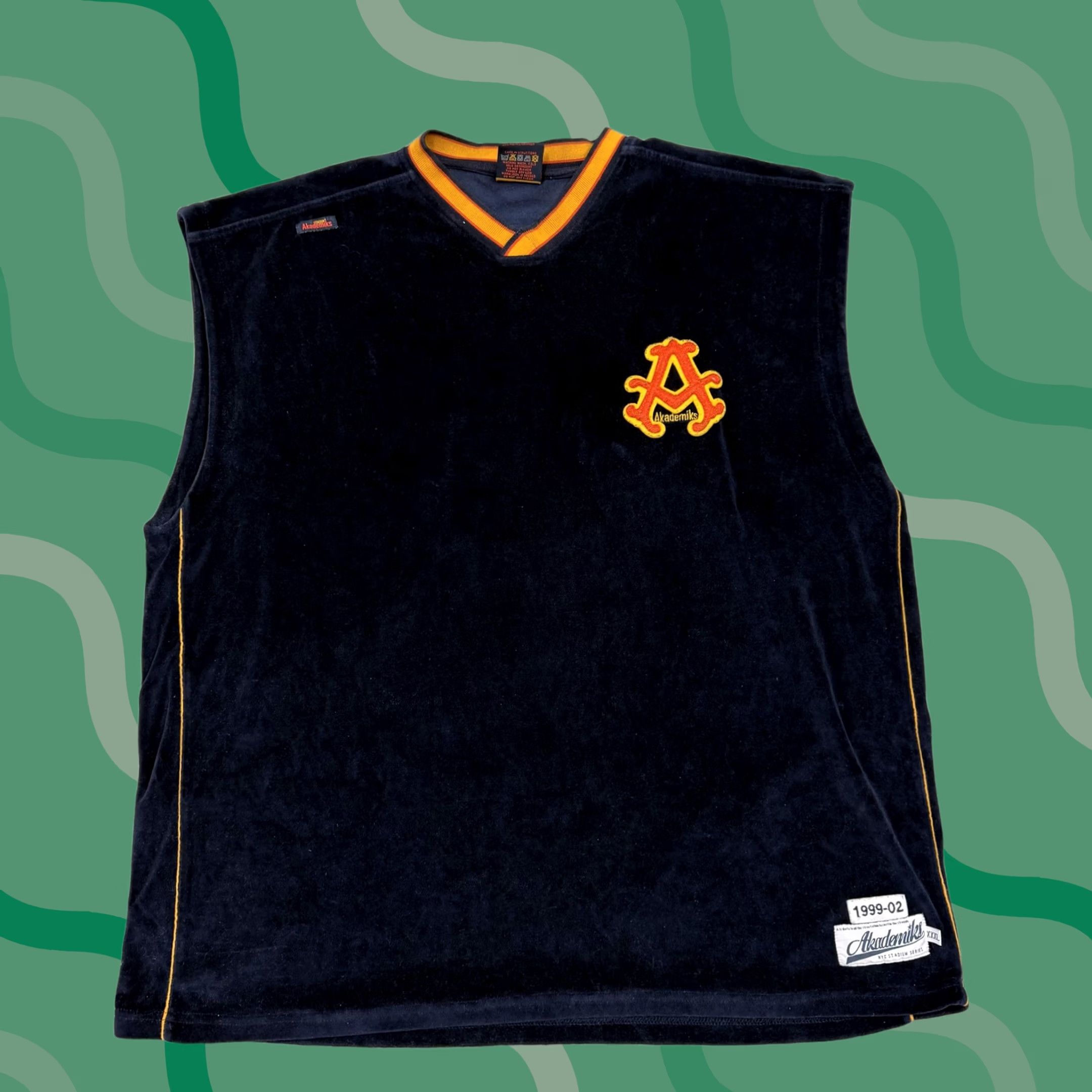 Akademiks VINTAGE Akademiks Shirt Mens 3XL Blue Velour Stadium Division Tank Jersey Y2K Size US XXL / EU 58 / 5 - 1 Thumbnail