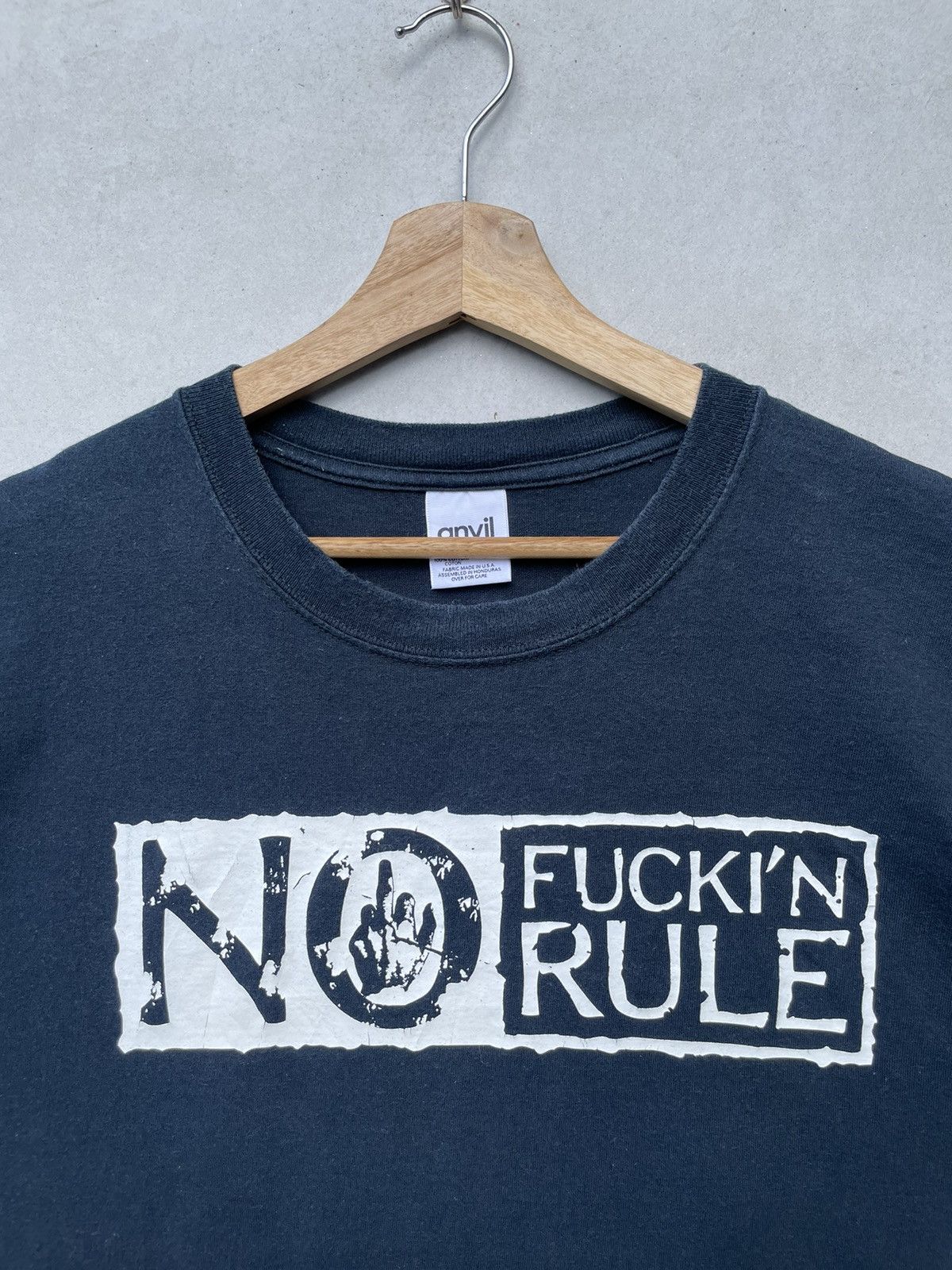 Band Tees 🔥Accept Binding Offer🔥 No F*uckin Rule Black Graphic Tee Size US XL / EU 56 / 4 - 3 Thumbnail
