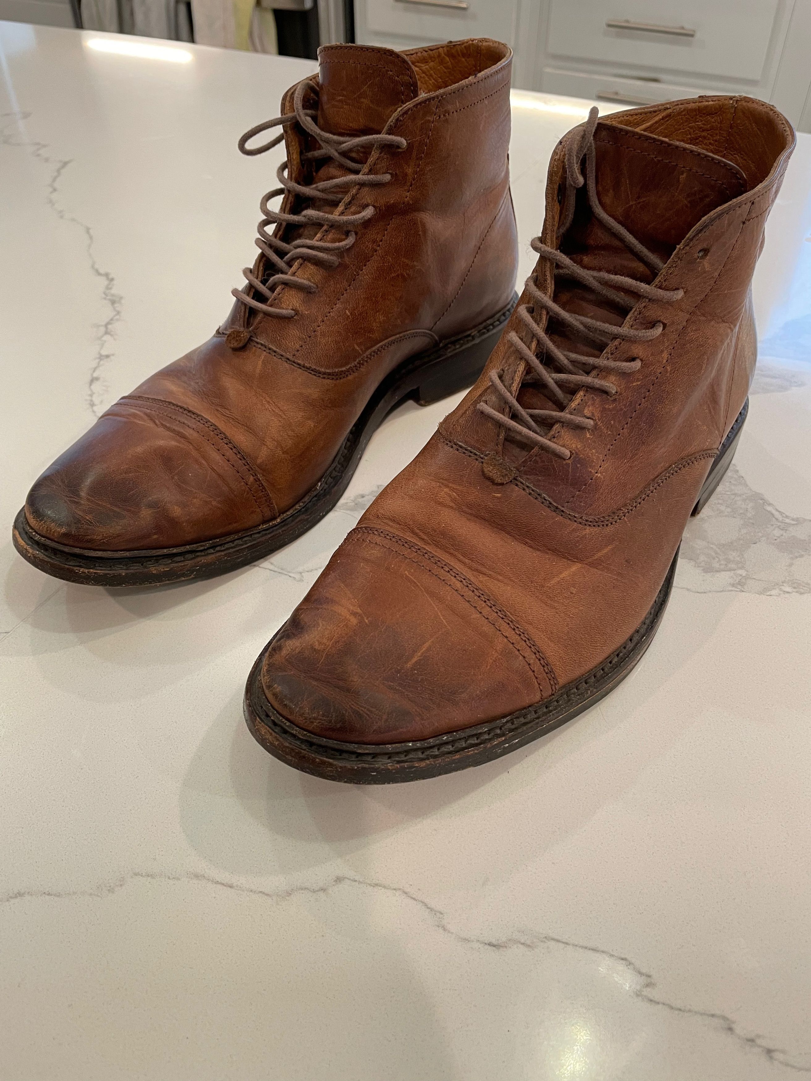 Frye Frye Paul Lace up Leather Cap Toe Boots Grailed