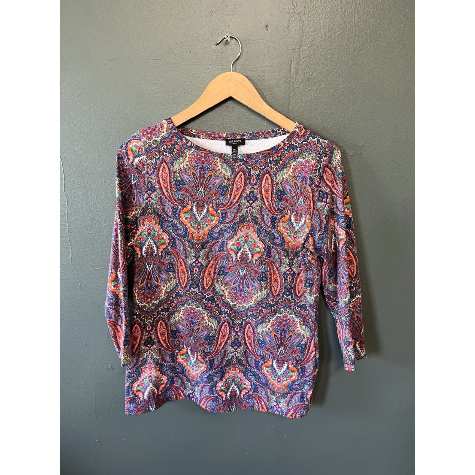 Talbots Talbots Petites Womens Long Sleeve Multicolor Floral Pattern Shirt Size Medium Size M / US 6-8 / IT 42-44 - 2 Thumbnail