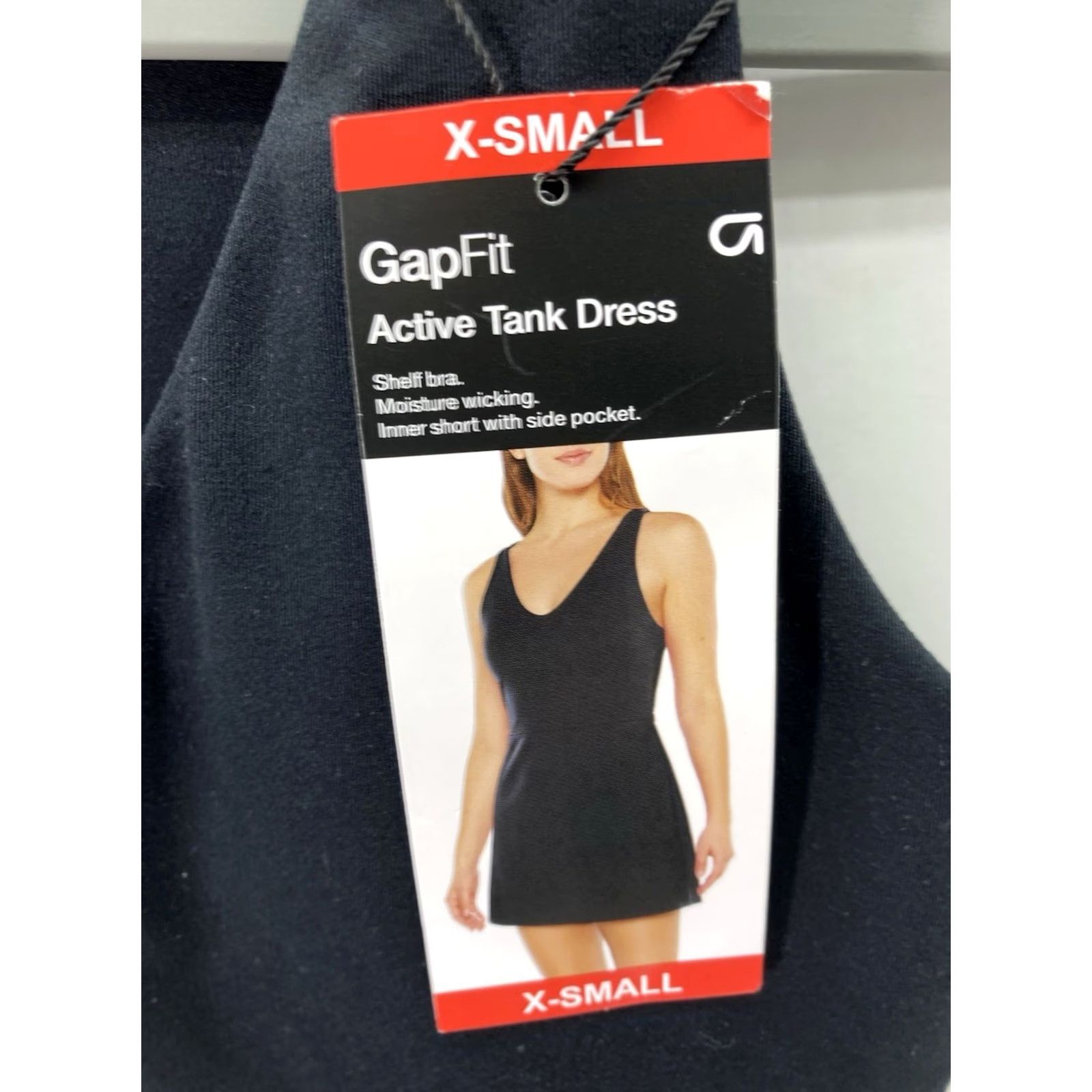 Gap Gap Fit Active Tank Dress Women XS Black Stretch Shelf Bra Inner Shorts NWT Shirt Dress Tank Dress Womens XS Black Stretch NWT Size 26" / US 2 / IT 38 - 6 Thumbnail