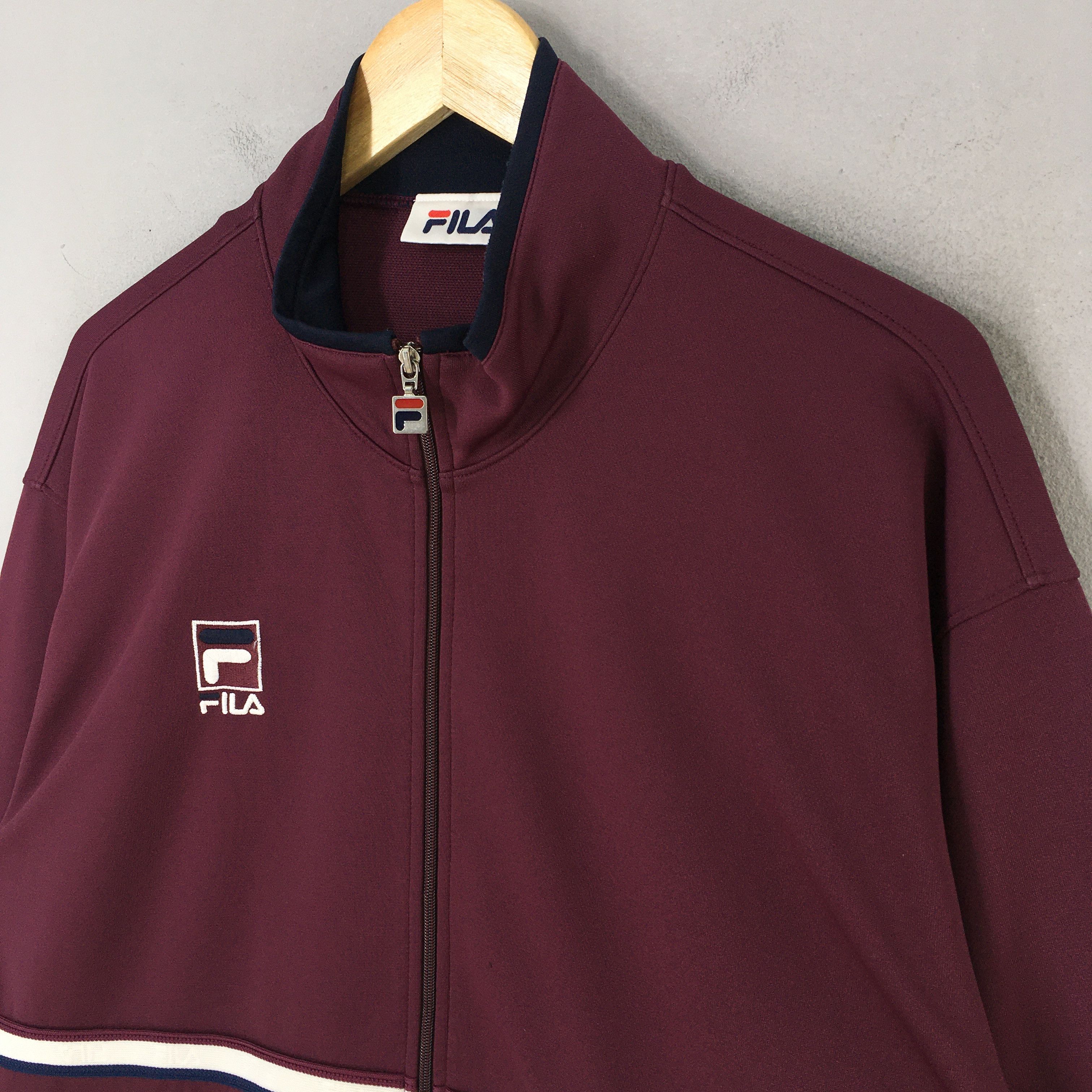 Fila Vintage 90's Fila Sports Burgundy Windbreaker Jacket Large Size US L / EU 52-54 / 3 - 5 Thumbnail