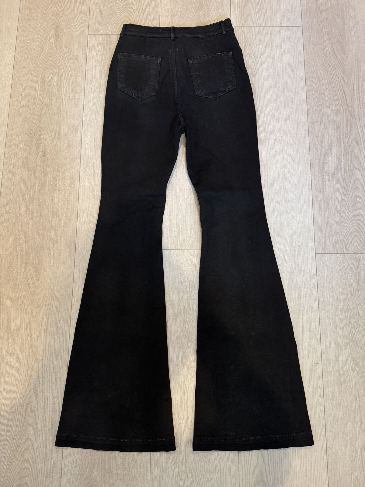 Rick Owens Drkshdw Rick Owens Black Whiskered Flared Jeans Size US 31 - 10 Thumbnail