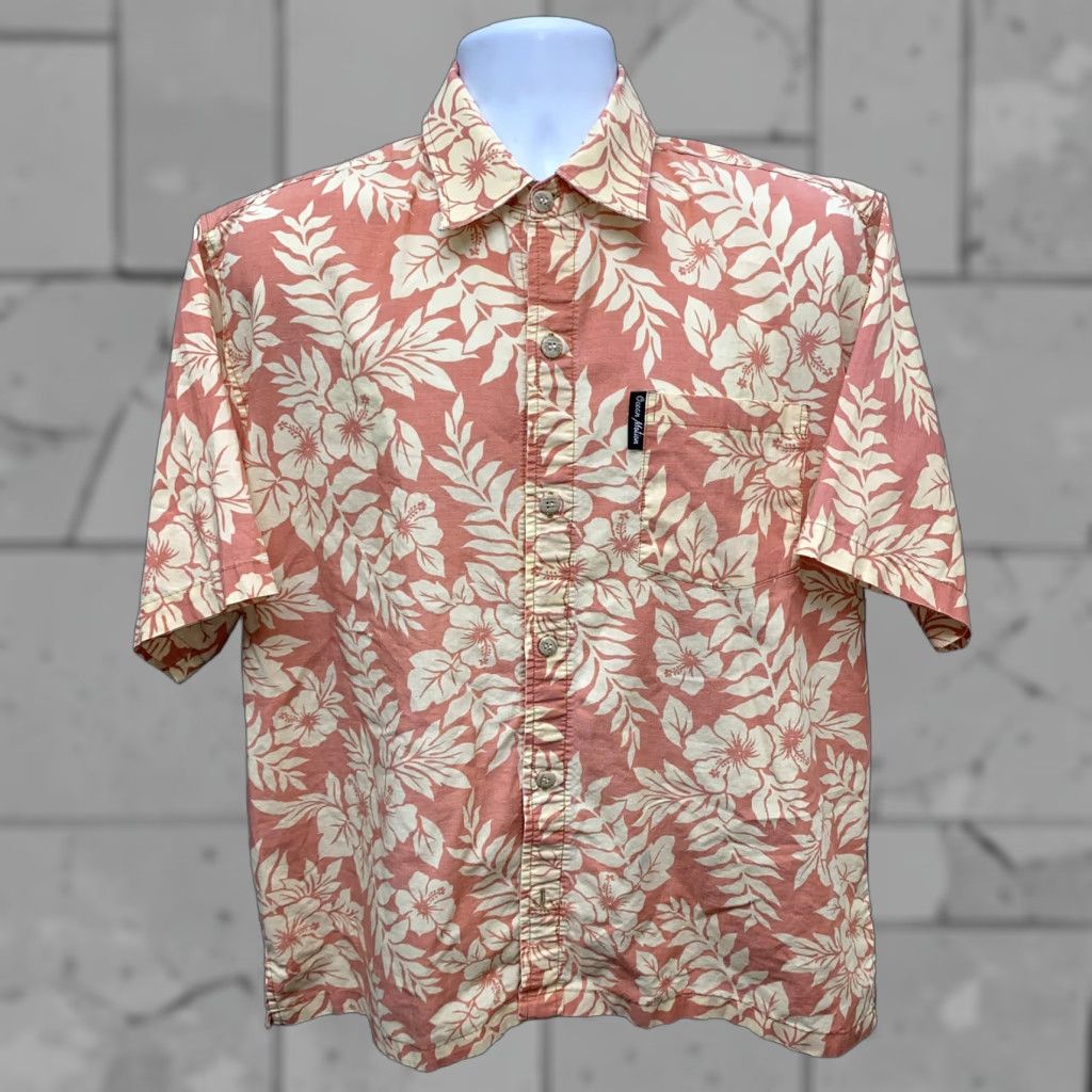 Vintage Ocean Motion Hawaiian Shirt Mens Orange Cotton Floral Print Button-Down Shirt XL Size US XL / EU 56 / 4 - 1 Thumbnail