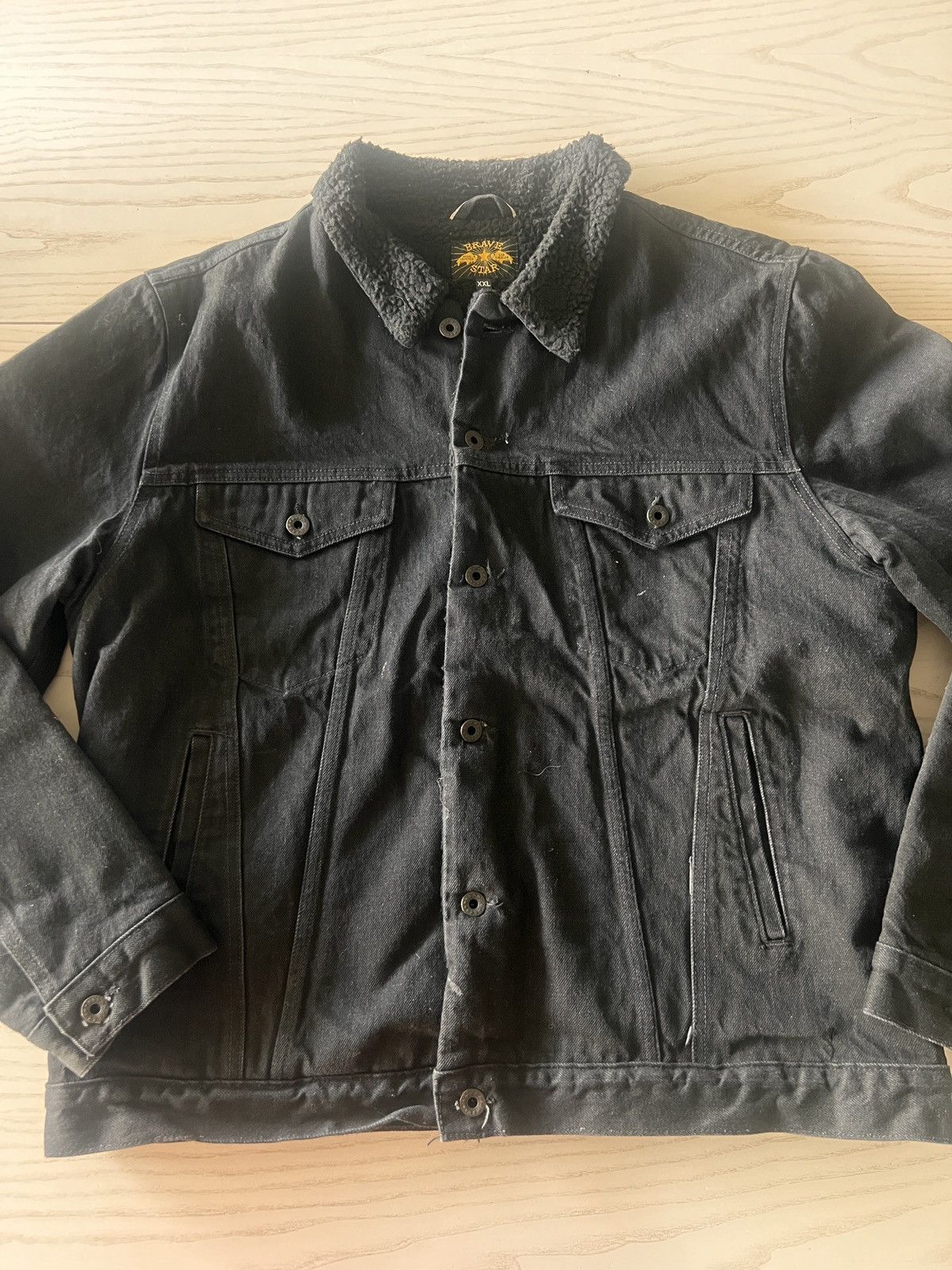 Brave Star Selvage Brave Star Black Selvedge Jacket w/ Sherpa Collar – Size XXL Size US XXL / EU 58 / 5 - 1 Thumbnail