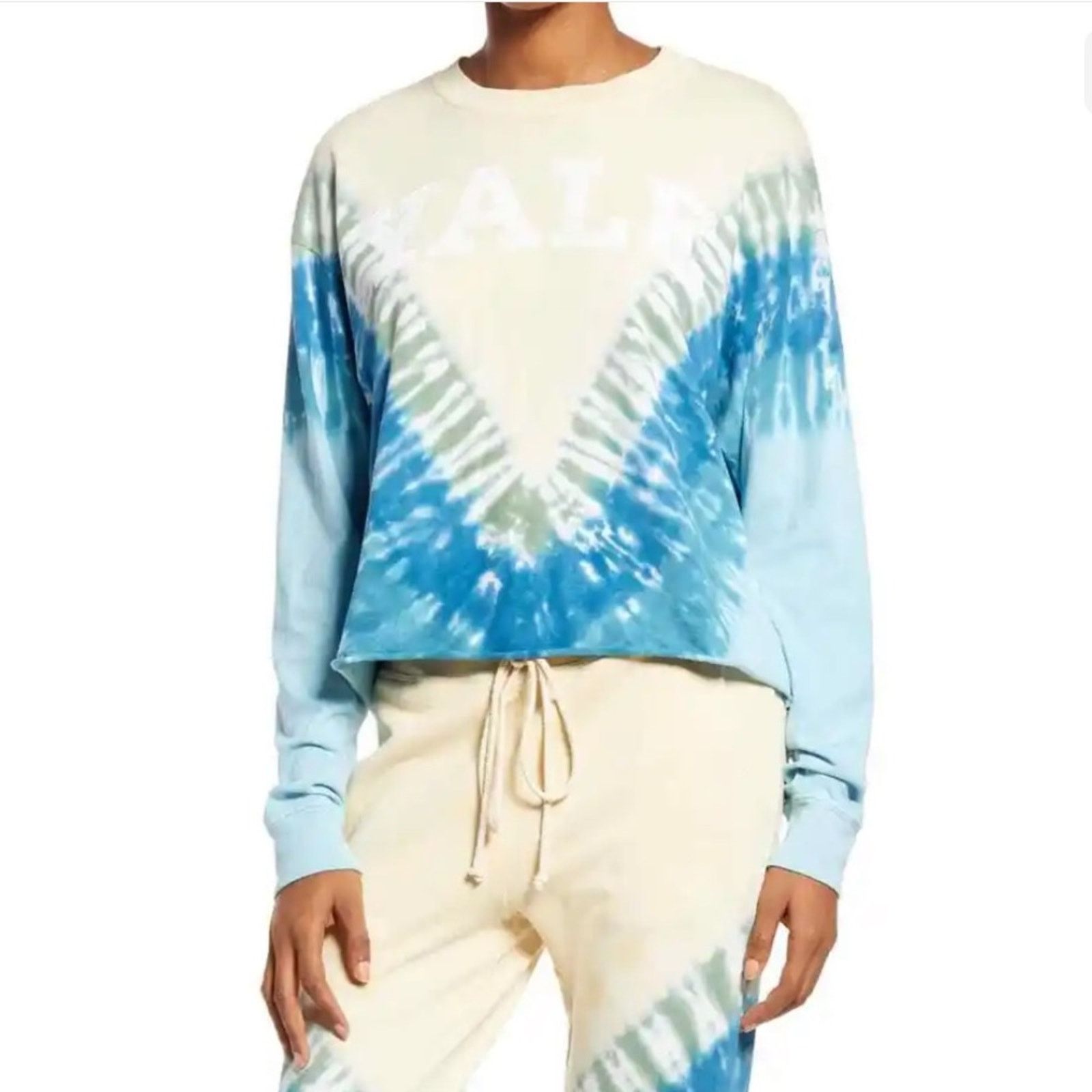 Daydreamer DAYDREAMER Yale Beach View Cropped Tie Dye Pullover NWT XS Size XS / US 0-2 / IT 36-38 - 1 Thumbnail