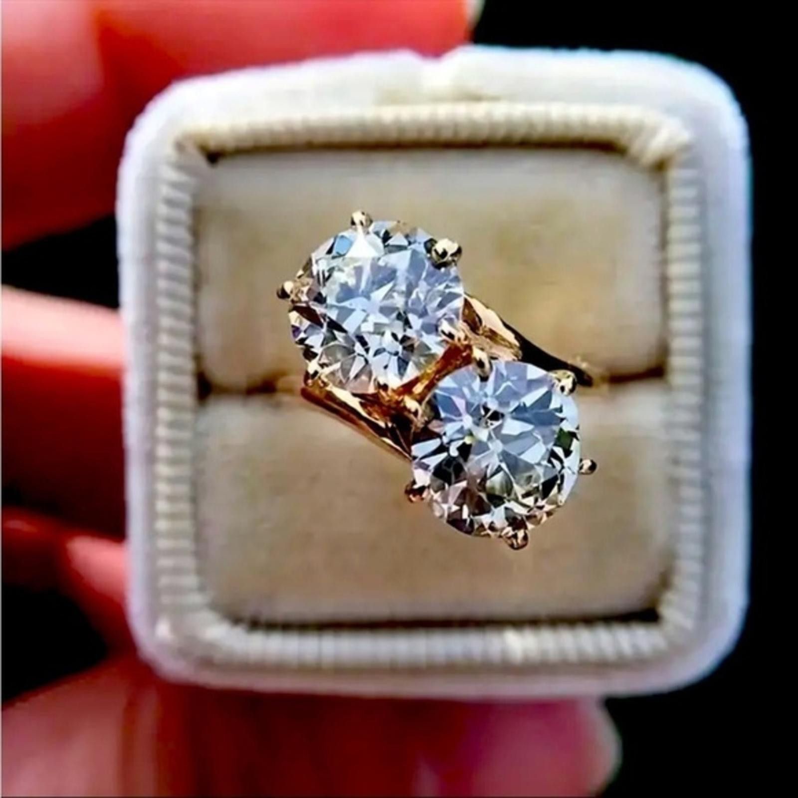 Designer Diamon 2ct cz Ring Finished in Gold Size 6 Size ONE SIZE - 1 Thumbnail