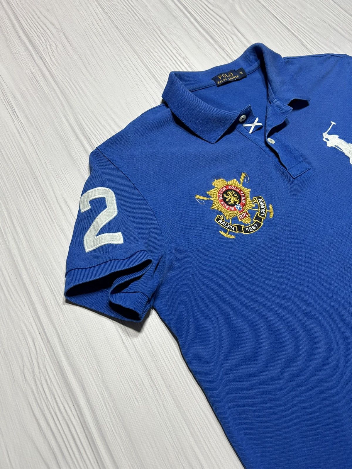 Japanese Brand Vintage Polo Ralph Lauren Black Watch Polo Team 2 Tee Size US XL / EU 56 / 4 - 4 Thumbnail
