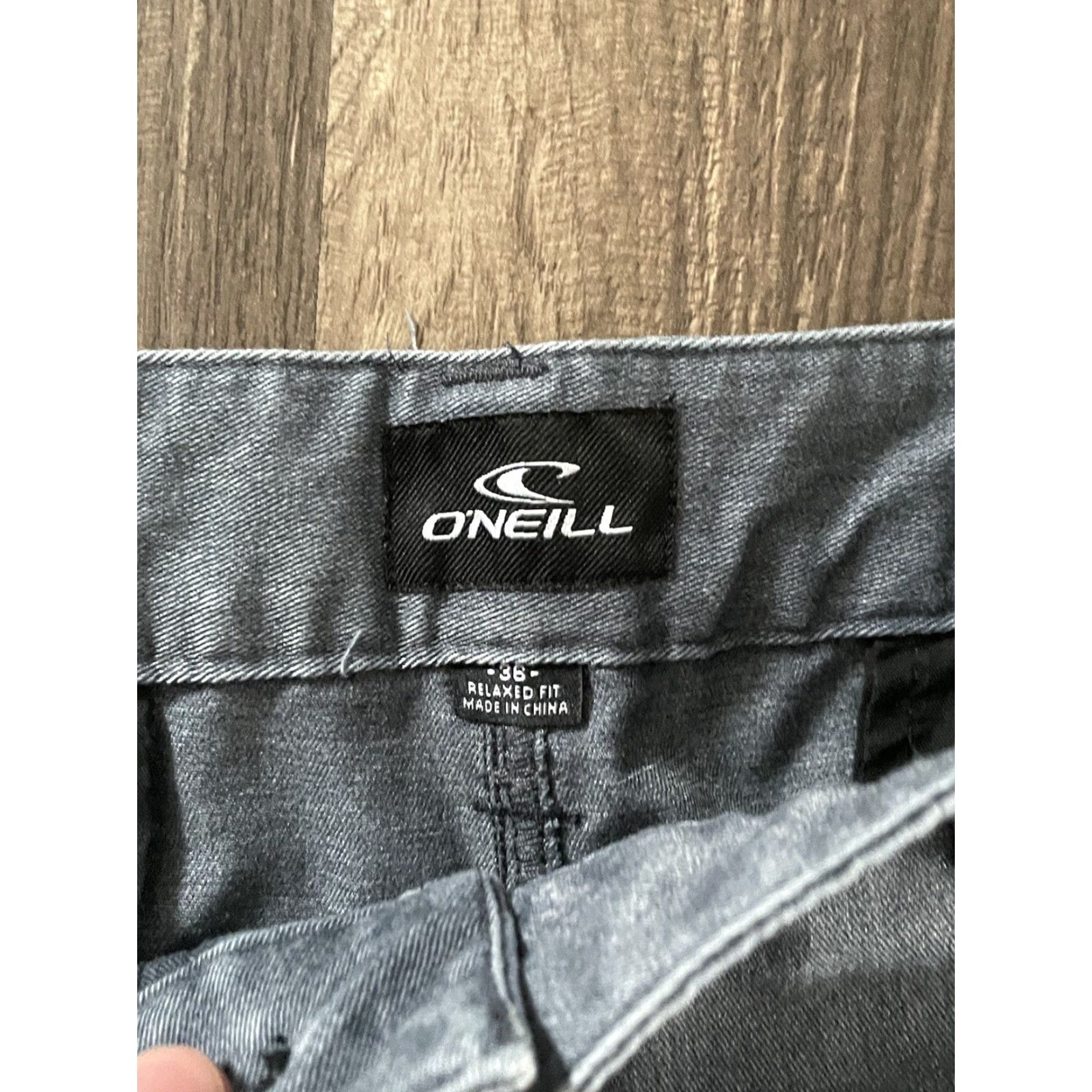 O'Neill O’Neil Shorts Grey 36 Men Regular Cotton Chino Lightweight Pockets Gray 36 Mens Size US 36 / EU 52 - 2 Thumbnail