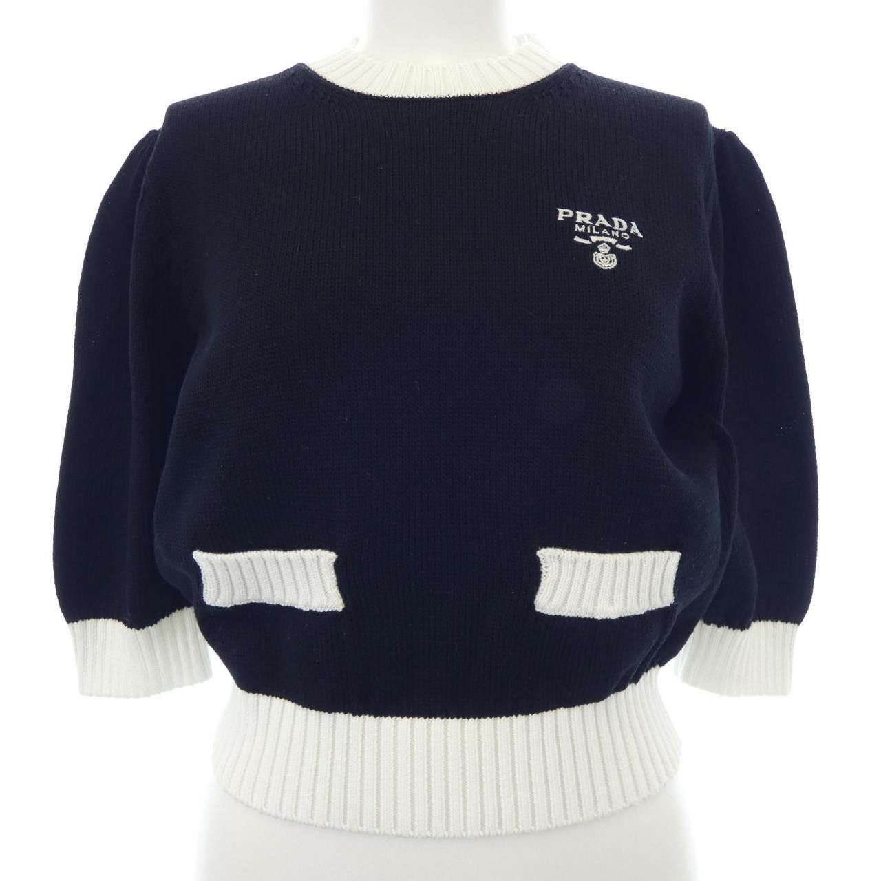 Prada Prada Prada Cotton Sweater Textile Tops P24I1R S212 1Z05 DUTY FREE for USA Size ONE SIZE - 1 Thumbnail