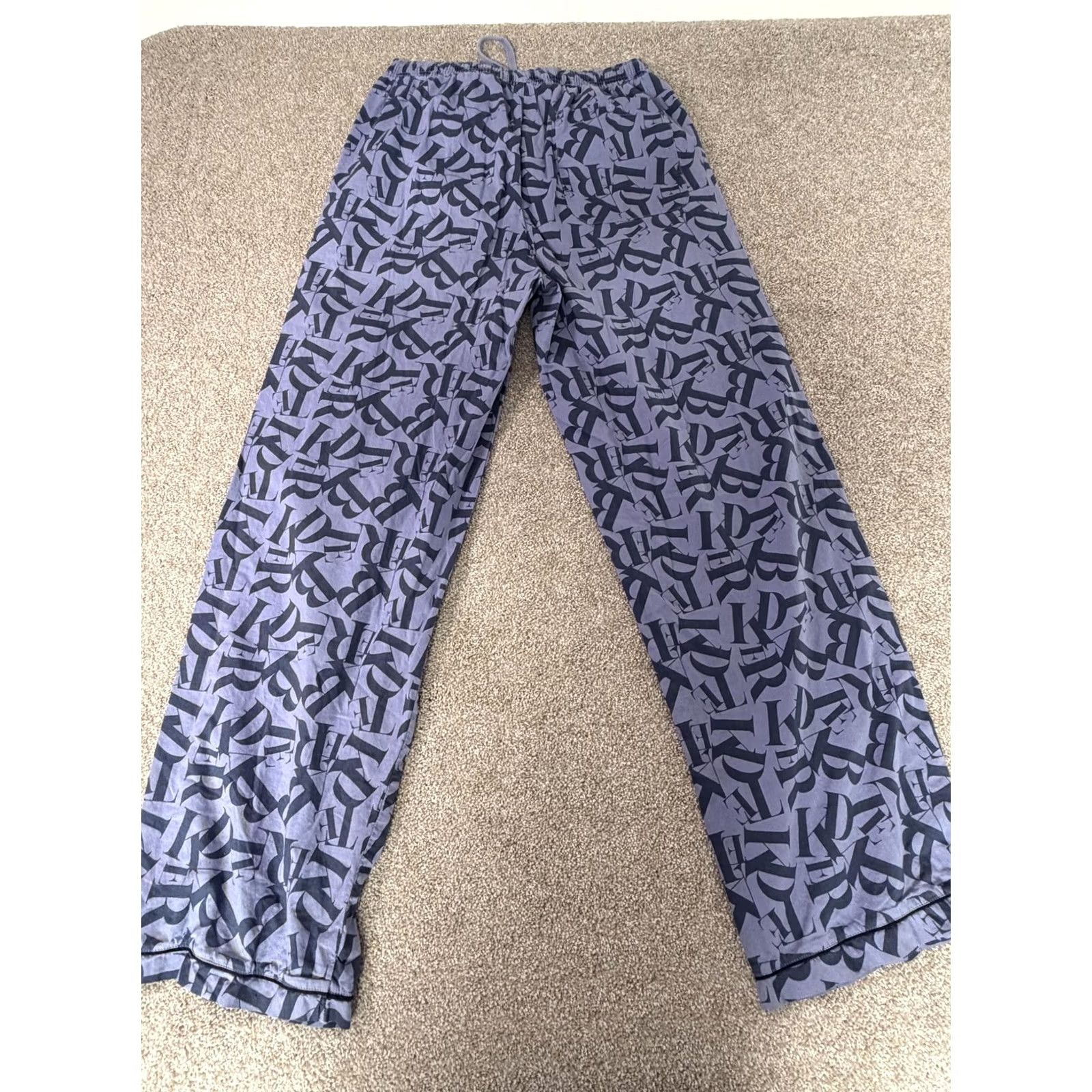 Ted Baker Ted Baker Pants Mens Medium Blue Letter Print Cotton Lounge Sleepwear Pajama Size US 31 - 7 Thumbnail