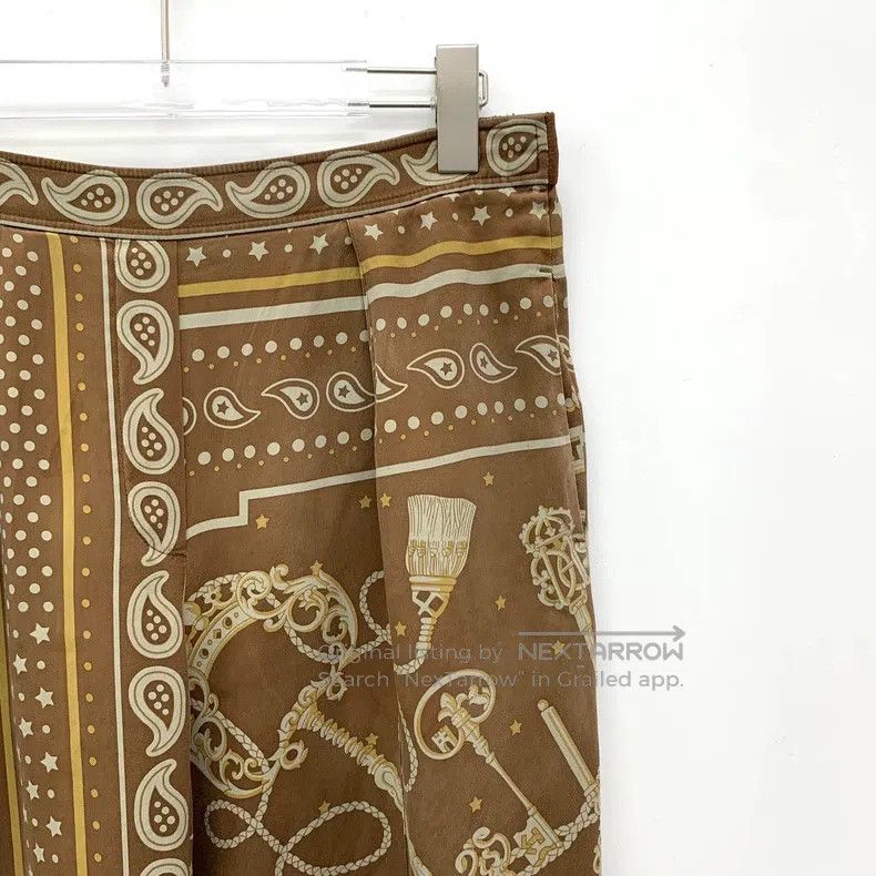Hermes Hermes Brown Silk Polka Dot Printed Pleated Skirt Size 24" / US 00 / IT 34 - 3 Thumbnail