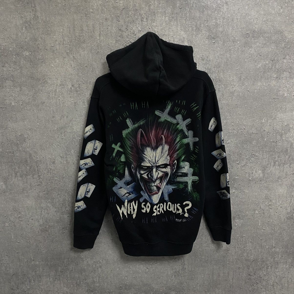 Japanese Brand Vintage Wild Joker Why So Serious Zip Hoodie Y2K Size US M / EU 48-50 / 2 - 1 Thumbnail